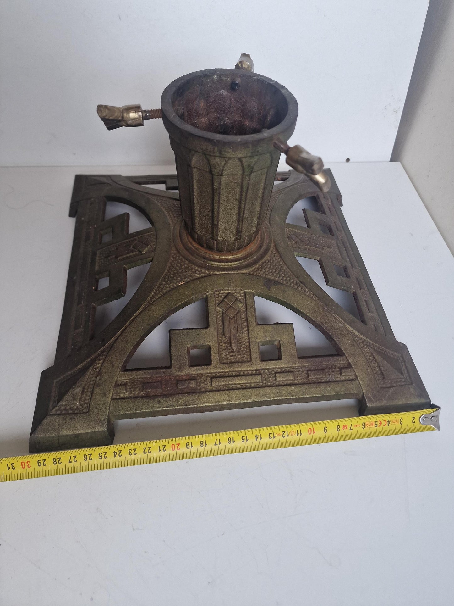 Antique Austrian Art Nouveau Cast Iron Christmas Tree Stand large heavy