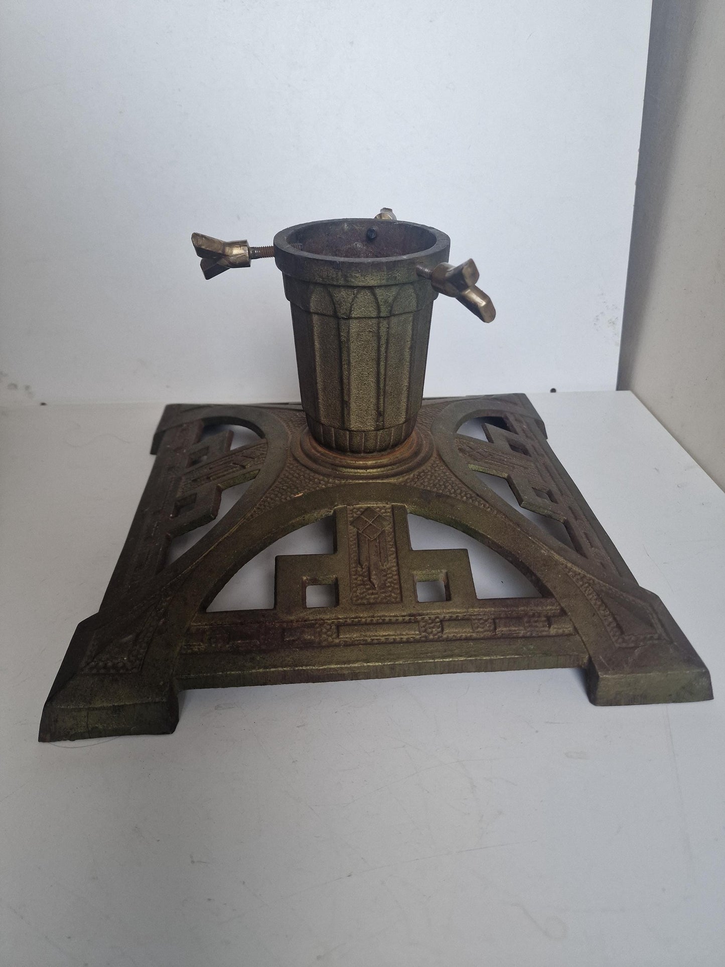 Antique Austrian Art Nouveau Cast Iron Christmas Tree Stand large heavy