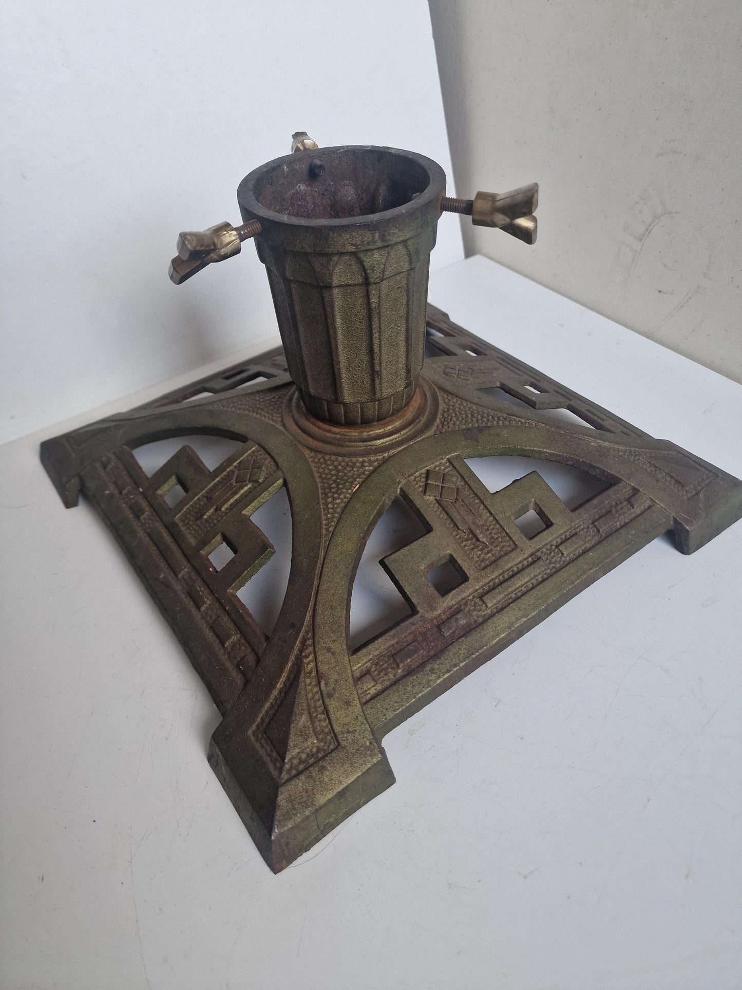 Antique Austrian Art Nouveau Cast Iron Christmas Tree Stand large heavy