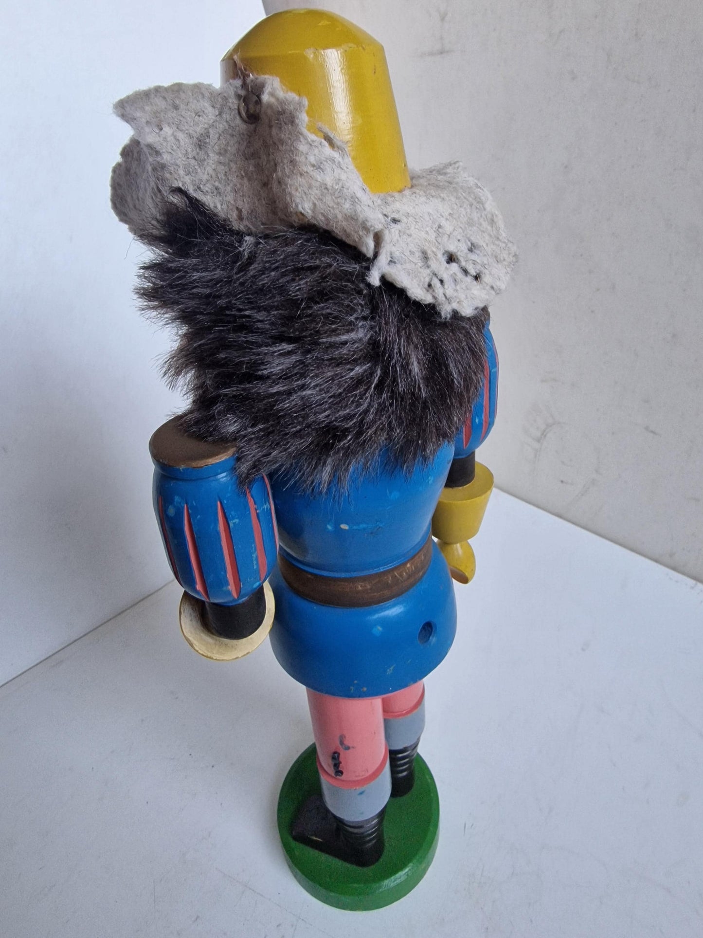 Antique Erzgebirge Wood puppet,  Hand-Painted Christmas Decor (38cm, 1920s)