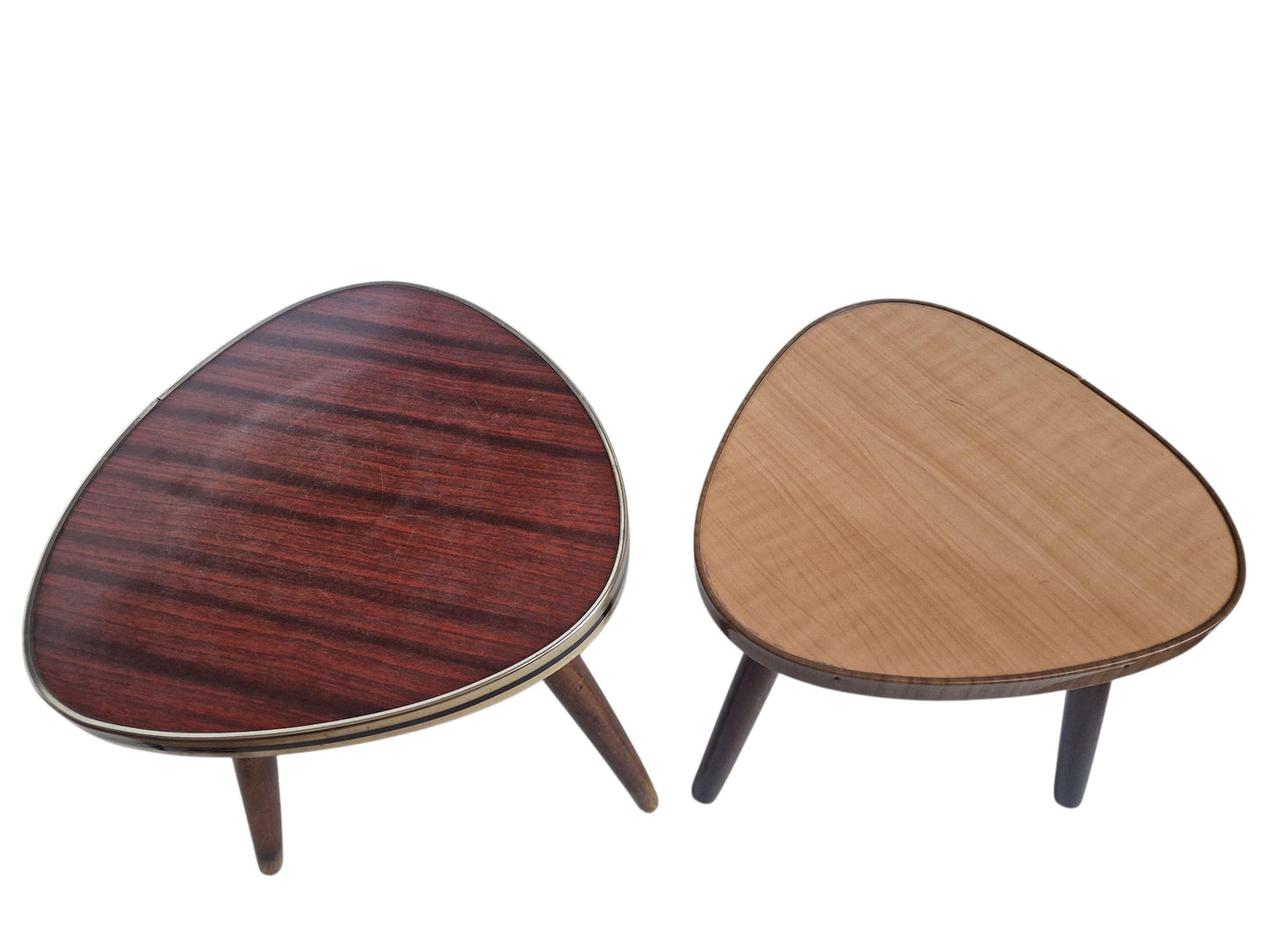 Vintage Set of 3 Pallisander Plant Side Tables, 60s Retro Tripod