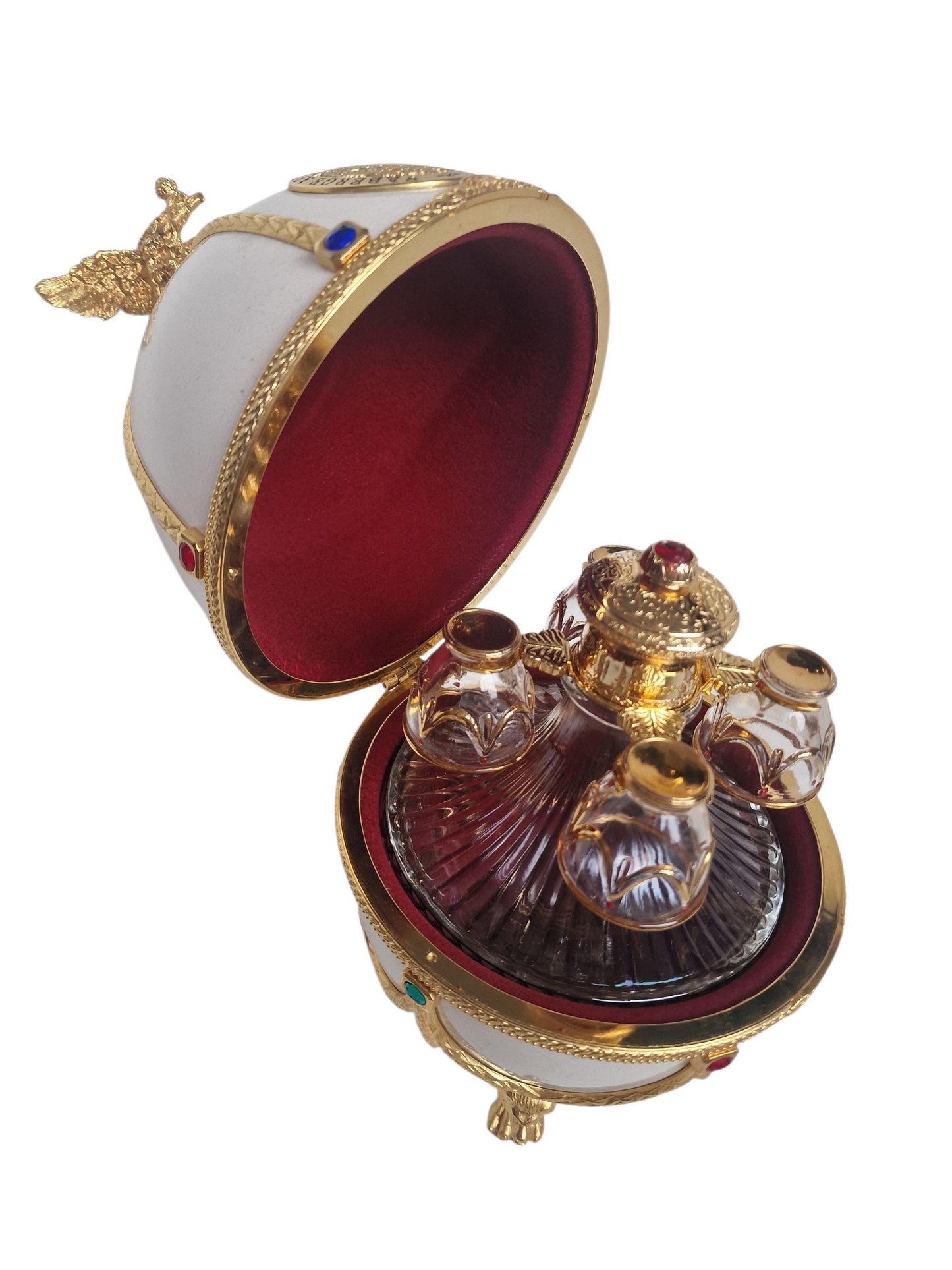 Faberge Egg, Imperial Collection liquer Decanter Set - Gold & Crystal, Limited Edition Fabergé