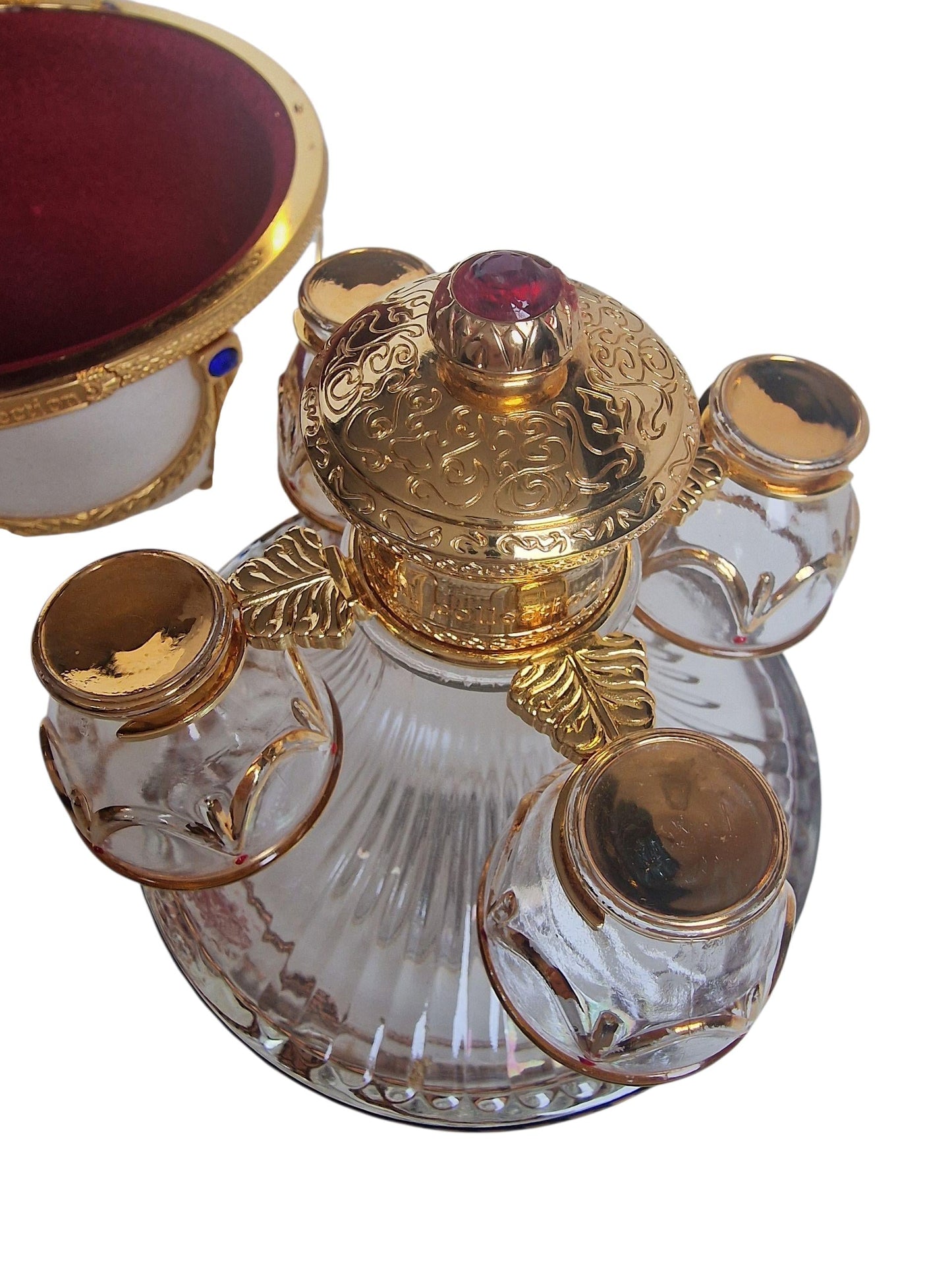 Faberge Egg, Imperial Collection liquer Decanter Set - Gold & Crystal, Limited Edition Fabergé