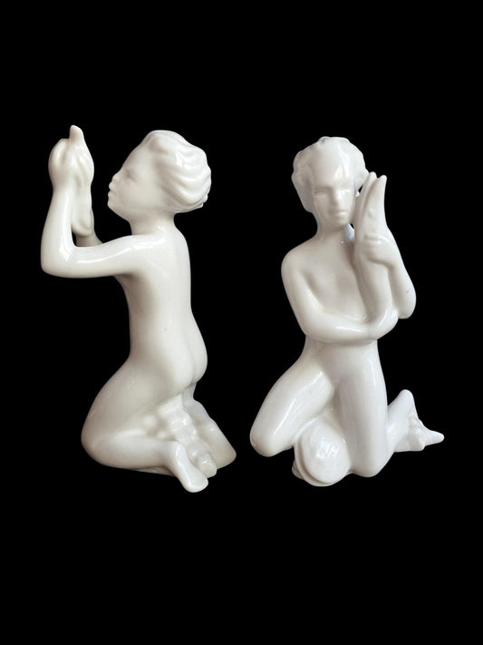 Rörstrand Triton Porcelain Figurines – Midcentury Scandinavian Sea Children, Harald Salomon Design