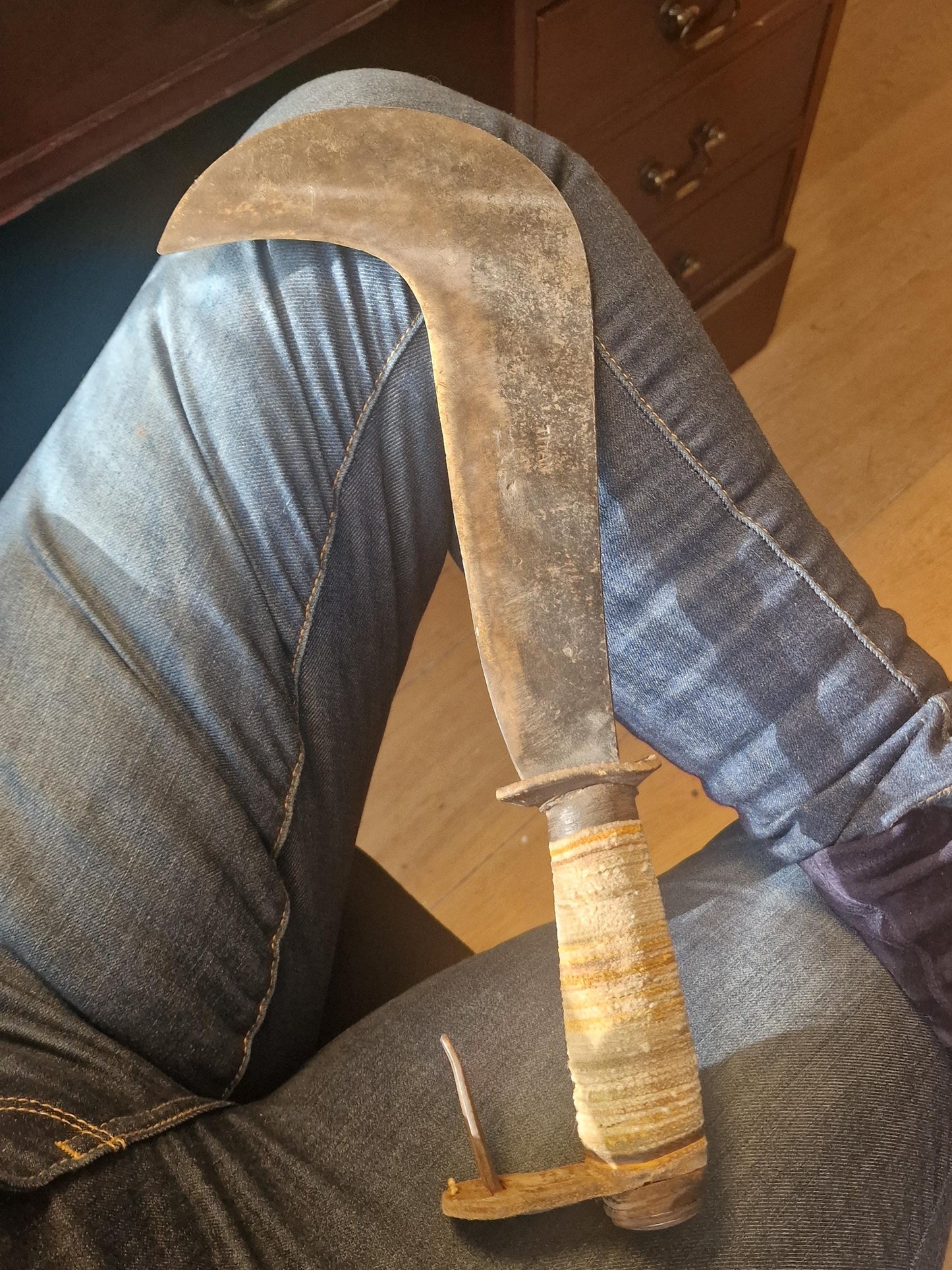 Pre-War Colonia Parang, European Forge Titan Steel & Indonesian Craftsmanship, 1880–1940, field knife Indisch