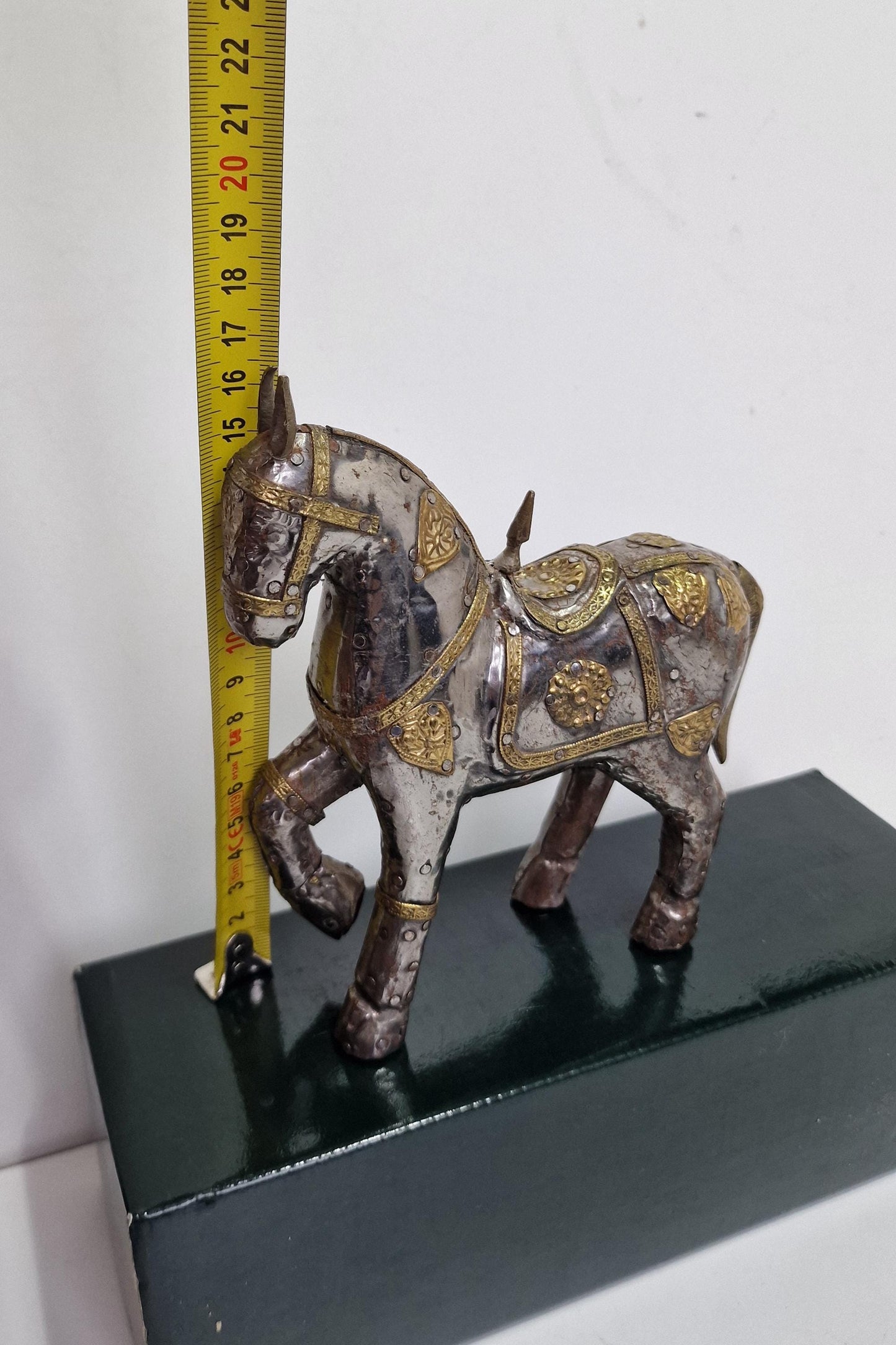 Decorative Brass and Silvered Metal Horse – India, ca. 1950–1970 rajasthan jaipur