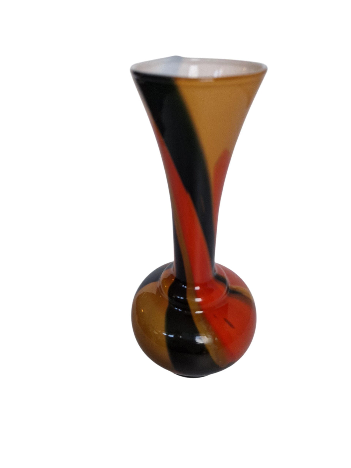 Vintage Josefinenhütte Art Glass Vase: 1960s Erich Kästner Design