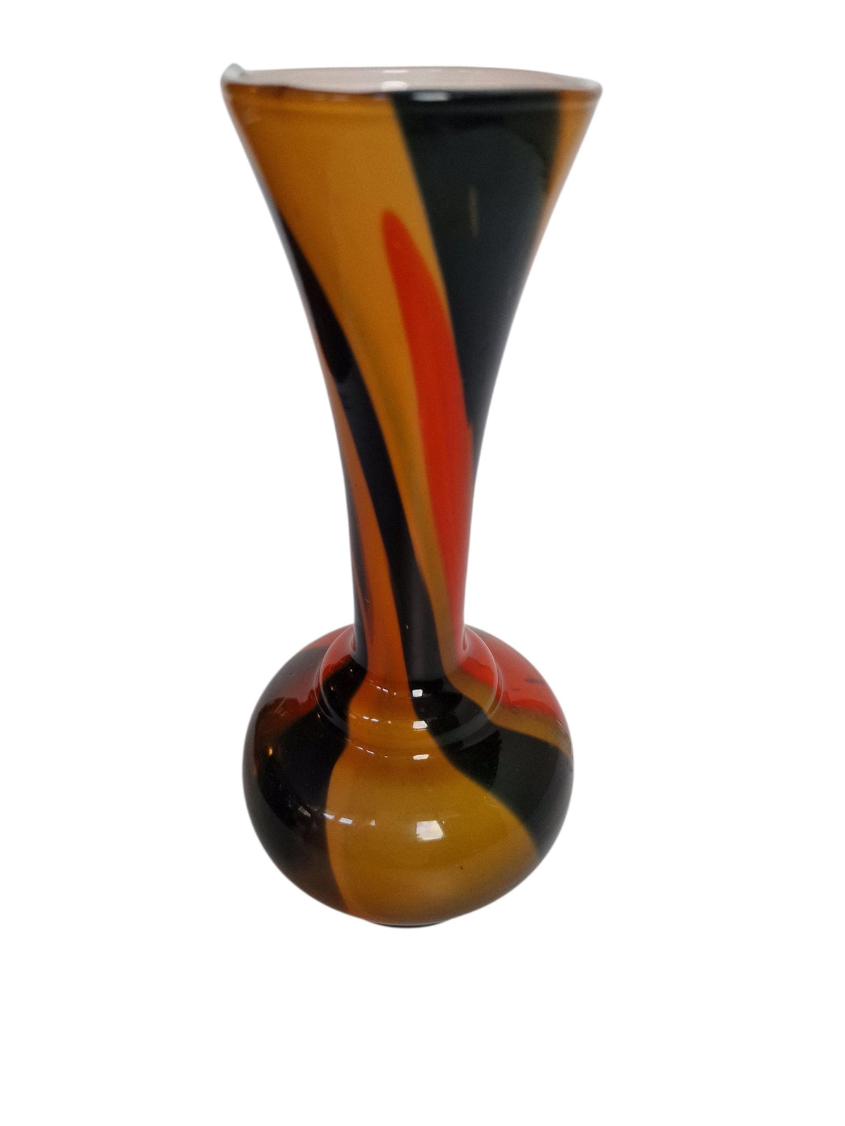 Vintage Josefinenhütte Art Glass Vase: 1960s Erich Kästner Design