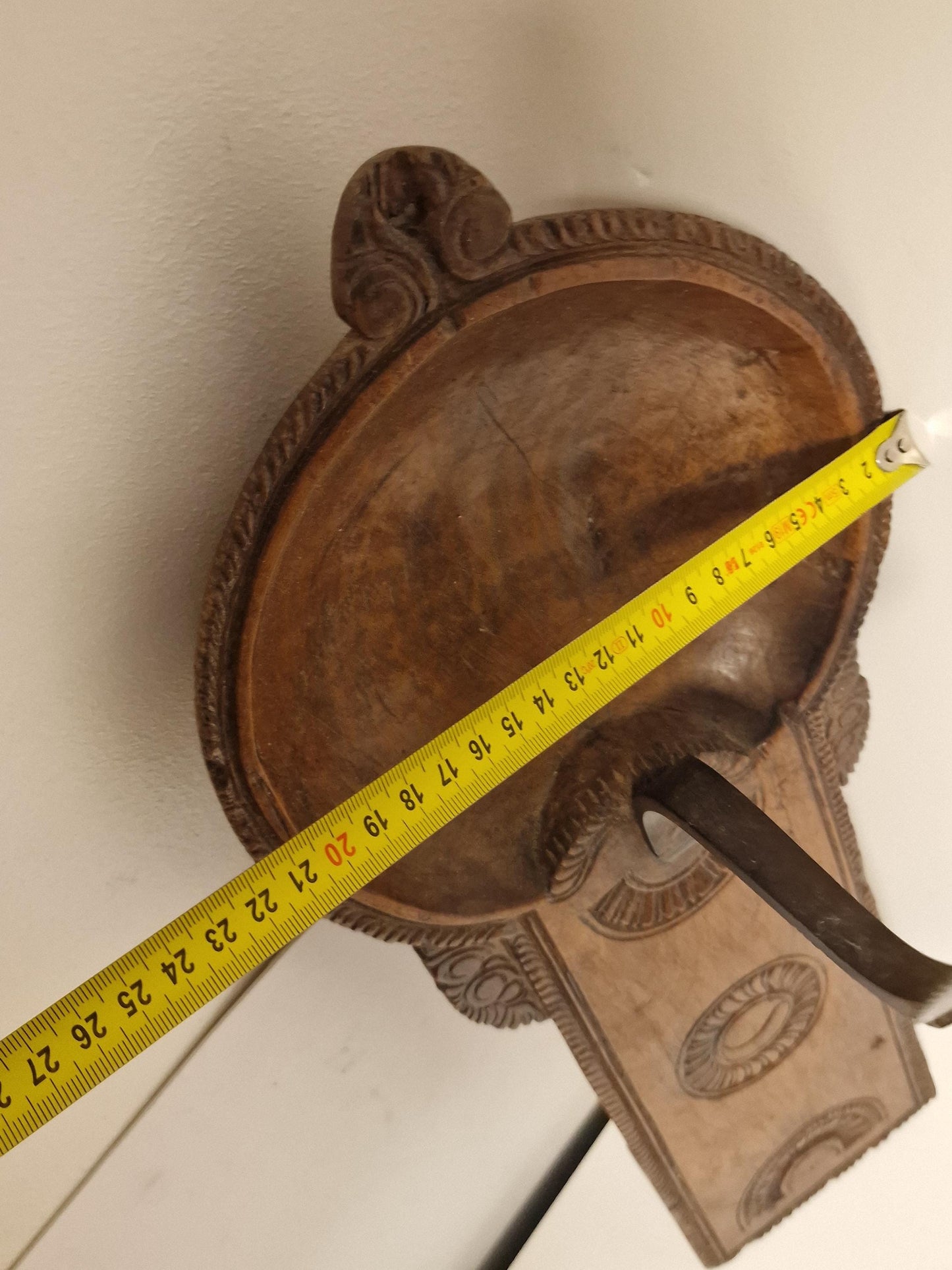 Antique Indonesian Coconut Scraper, Hand-Carved Tribal Kitchen Tool