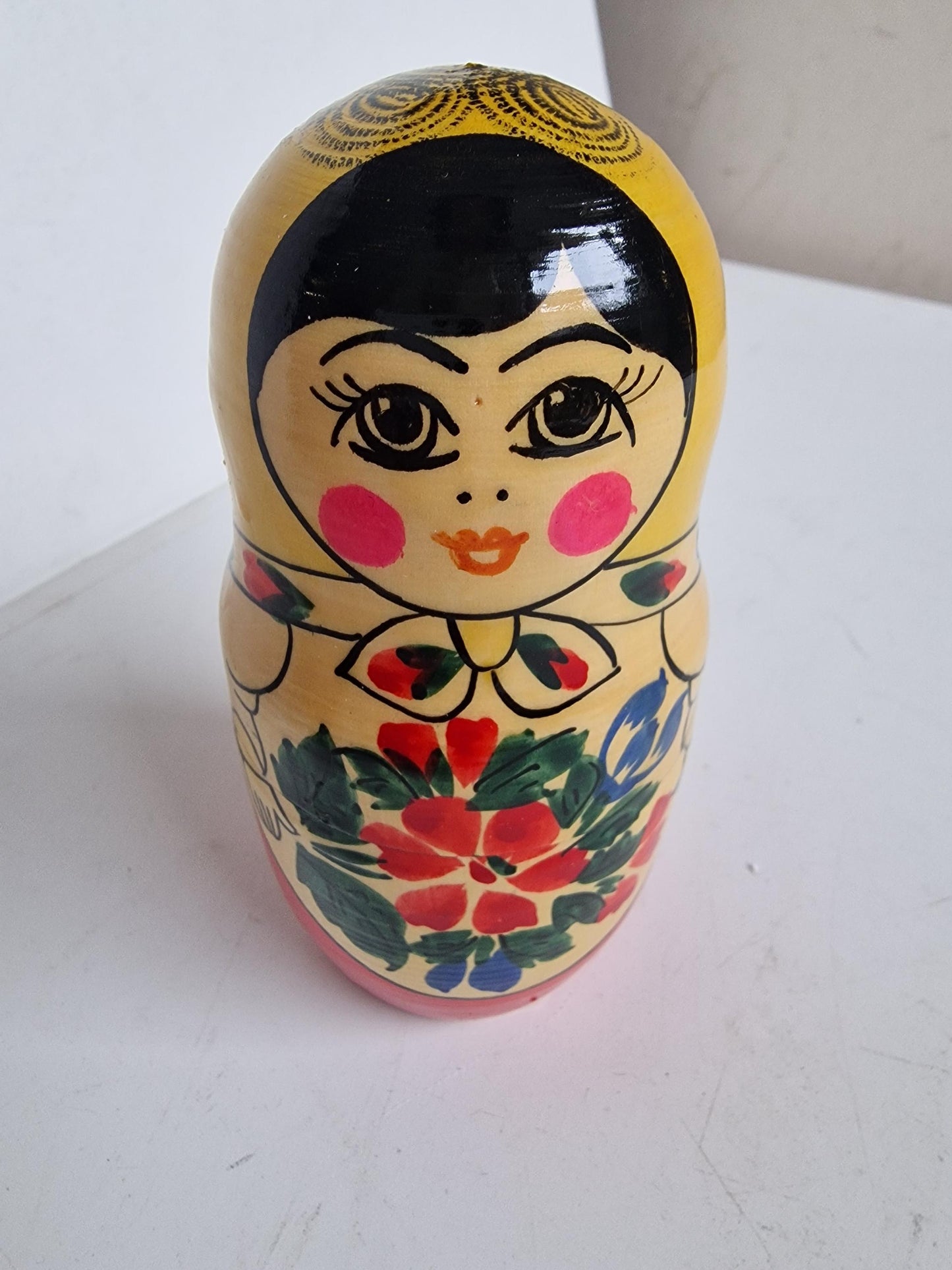 Handpainted Wooden Matryoshka Dolls, Babushka Set of 2