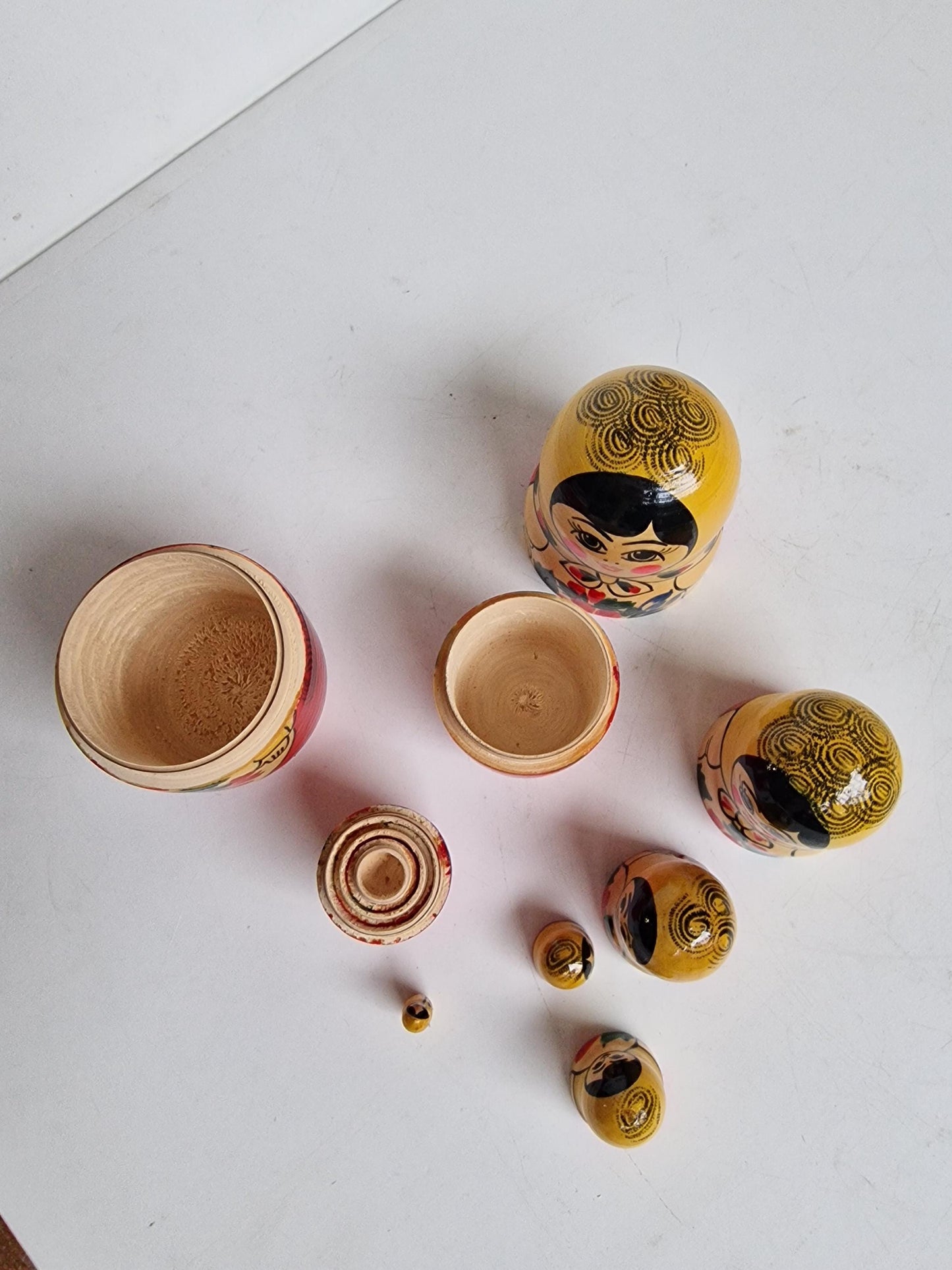 Handpainted Wooden Matryoshka Dolls, Babushka Set of 2