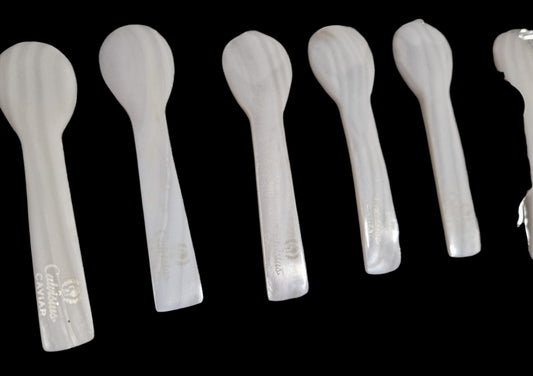 Calvisius Caviar Spoons, Mother of Pearl Set, Gourmet Tasting Spoons
