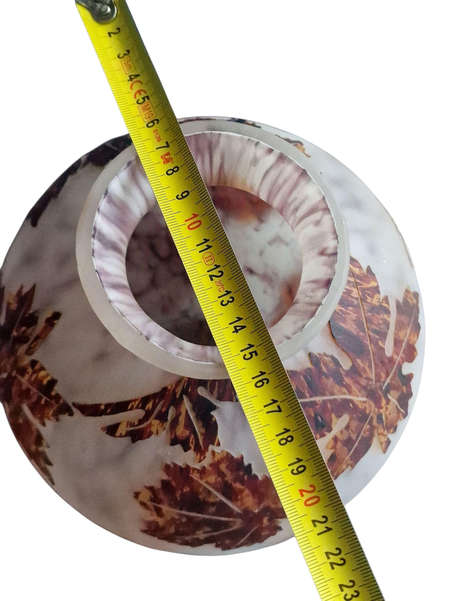 Signed Hero Art Glass Vase – Cameo Crystal, Autumn Leaf Decor