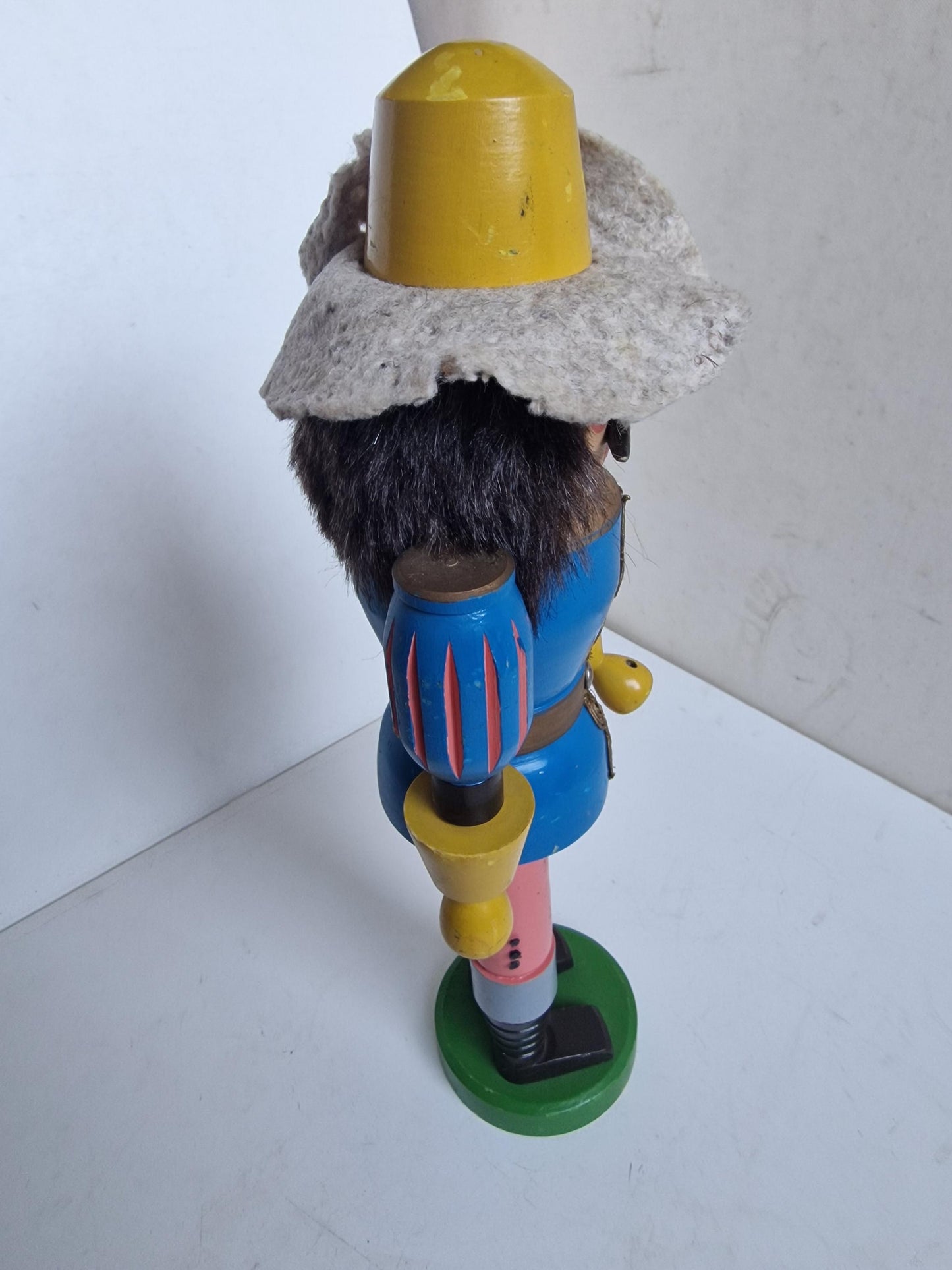 Antique Erzgebirge Wood puppet,  Hand-Painted Christmas Decor (38cm, 1920s)