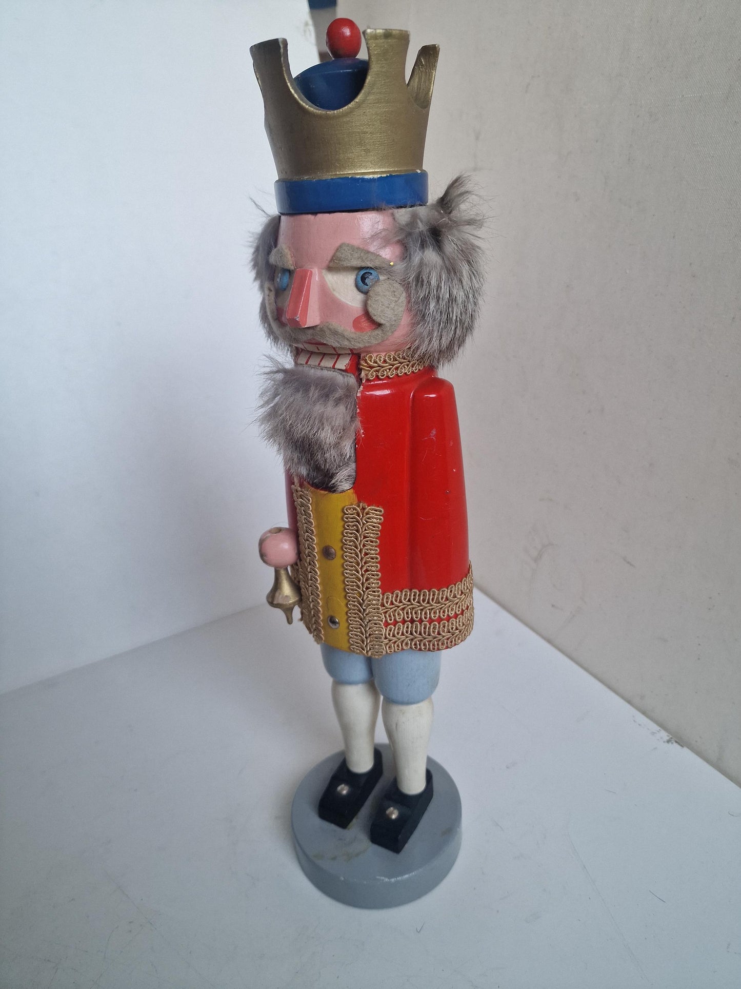 Antique large Erzgebirge Wood Nutcracker king, Hand-Painted Christmas Decor (41 cm, 1920s)