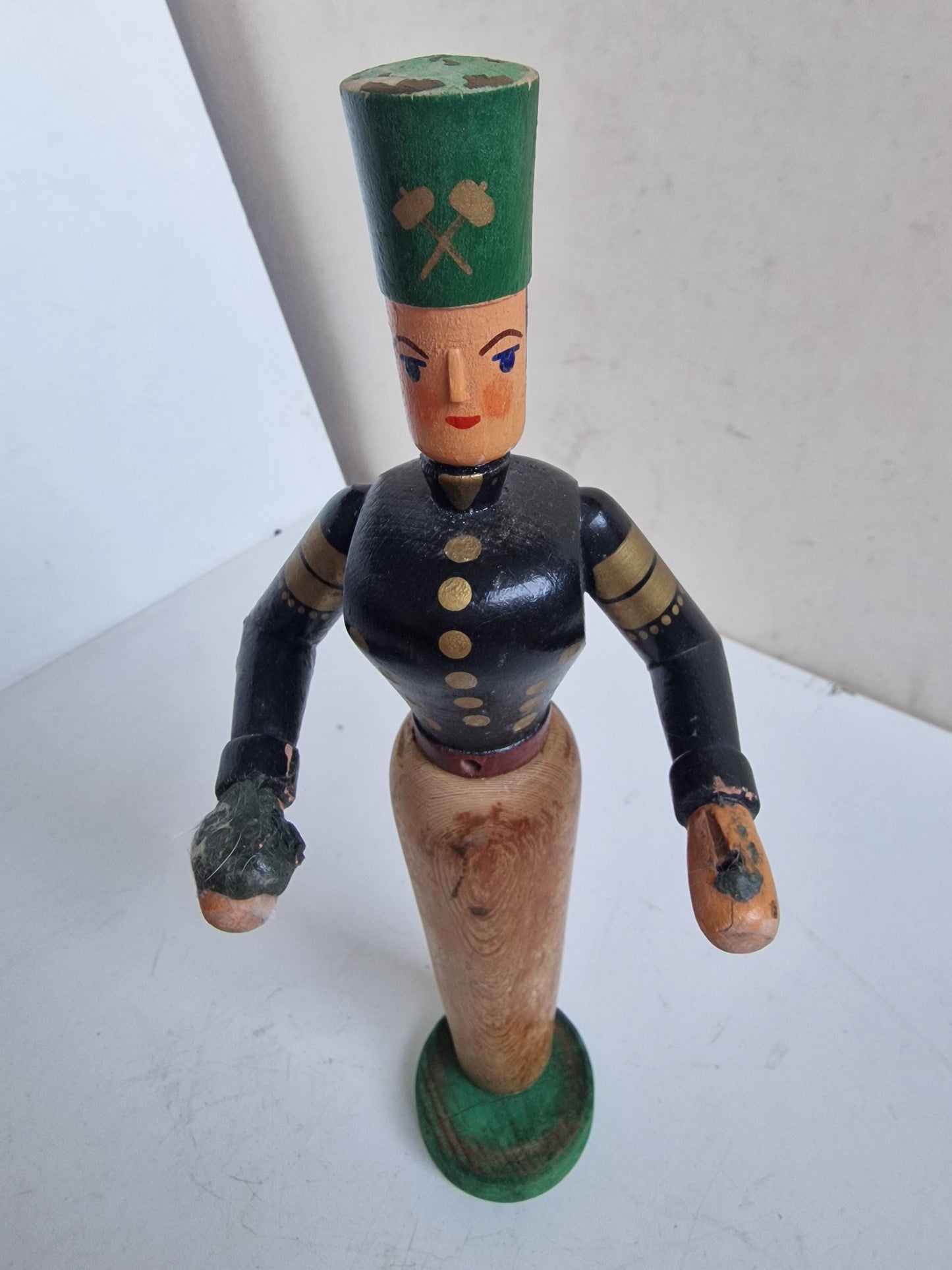 Antique Erzgebirge Wood drummer boy, Hand-Painted Christmas Decor (1920s) 29 cm