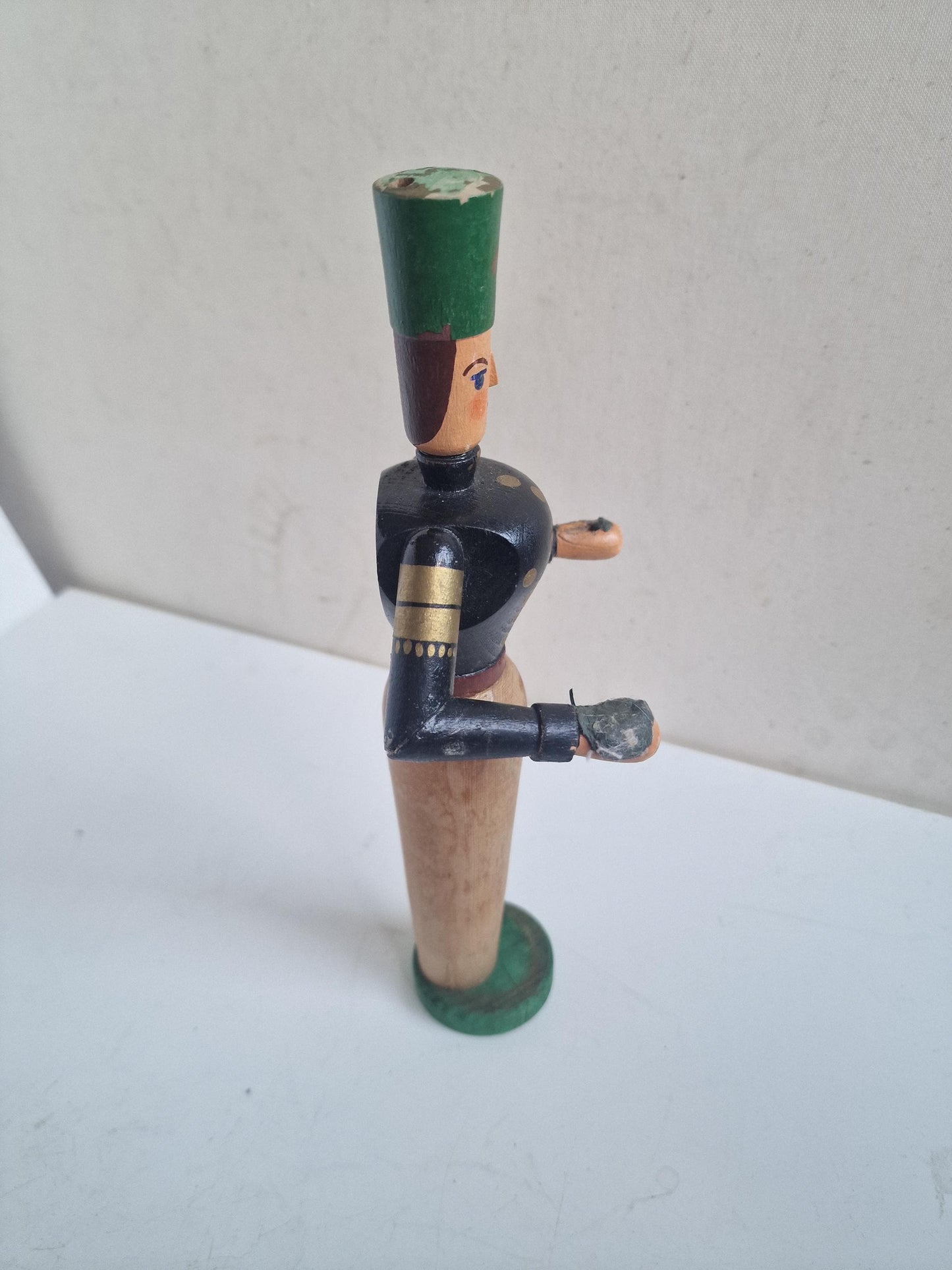 Antique Erzgebirge Wood drummer boy, Hand-Painted Christmas Decor (1920s) 29 cm