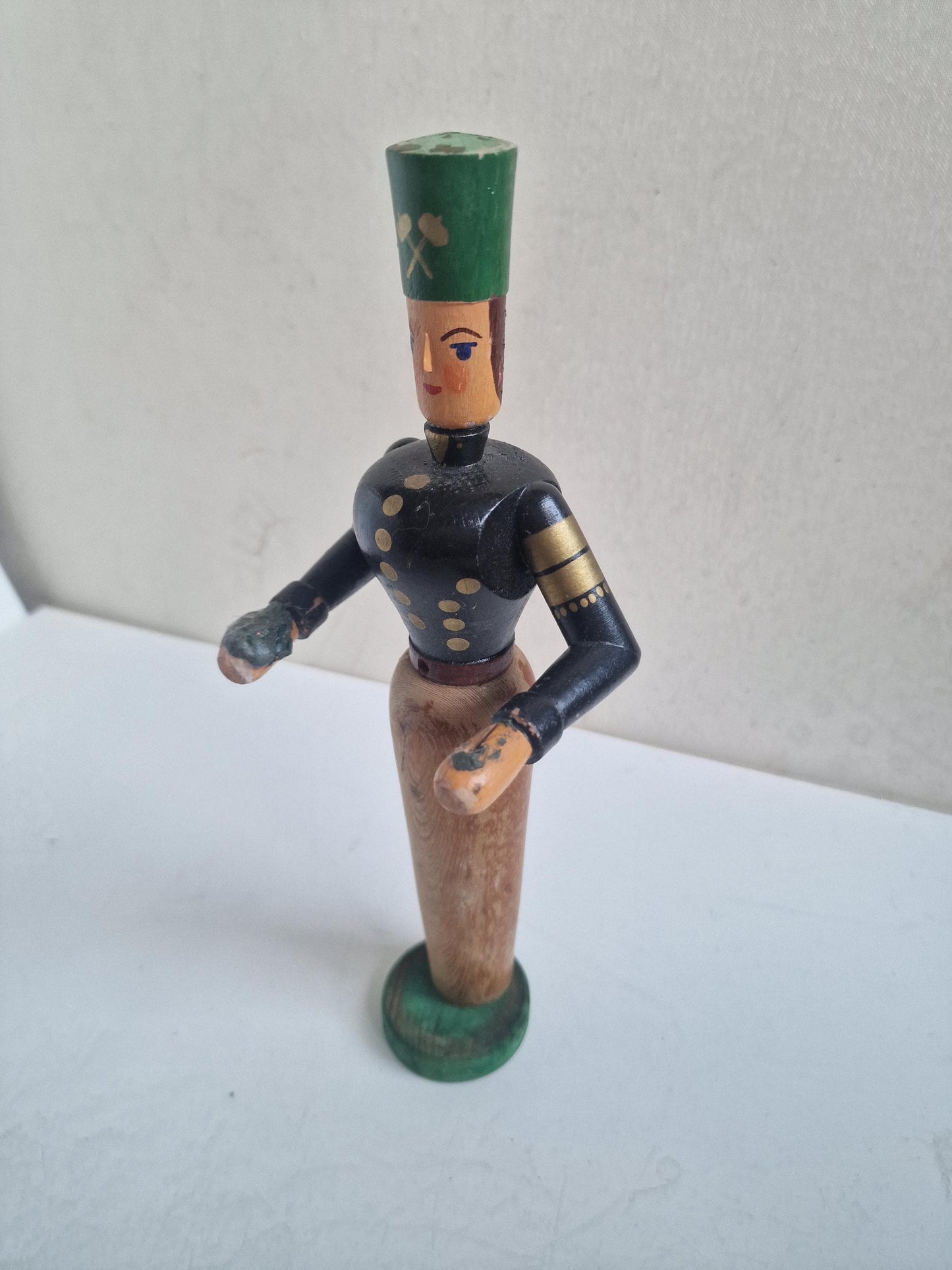 Antique Erzgebirge Wood drummer boy, Hand-Painted Christmas Decor (1920s) 29 cm