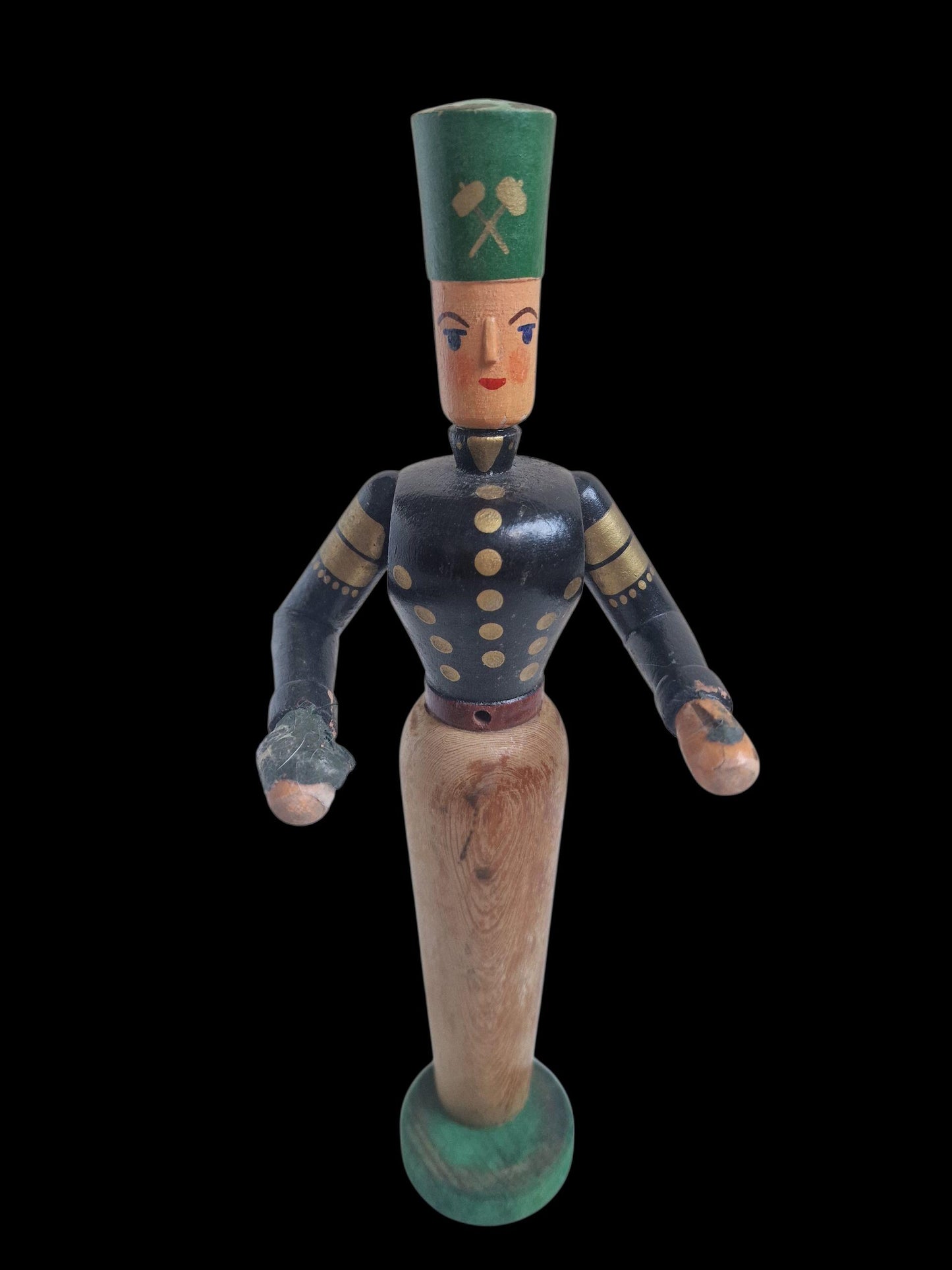 Antique Erzgebirge Wood drummer boy, Hand-Painted Christmas Decor (1920s) 29 cm