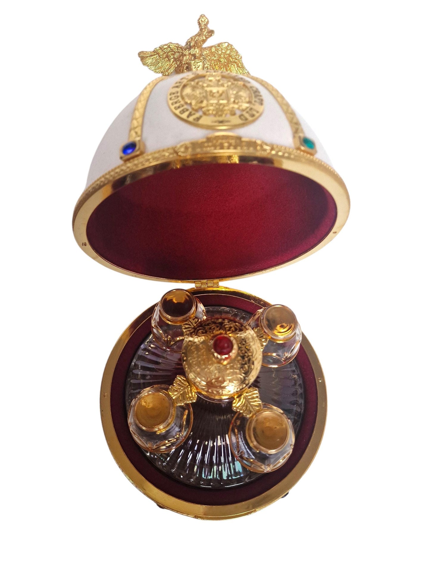 Faberge Egg, Imperial Collection liquer Decanter Set - Gold & Crystal, Limited Edition Fabergé