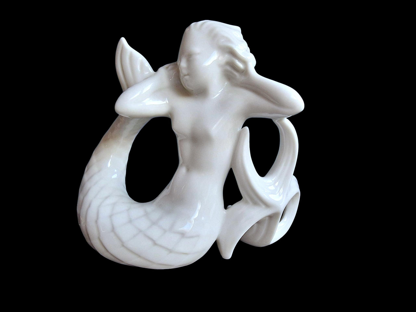 sirene, Rörstrand Mermaid – Midcentury Scandinavian Porcelain, Mythical Sea Figure, sweden figurine seacreature lorelei