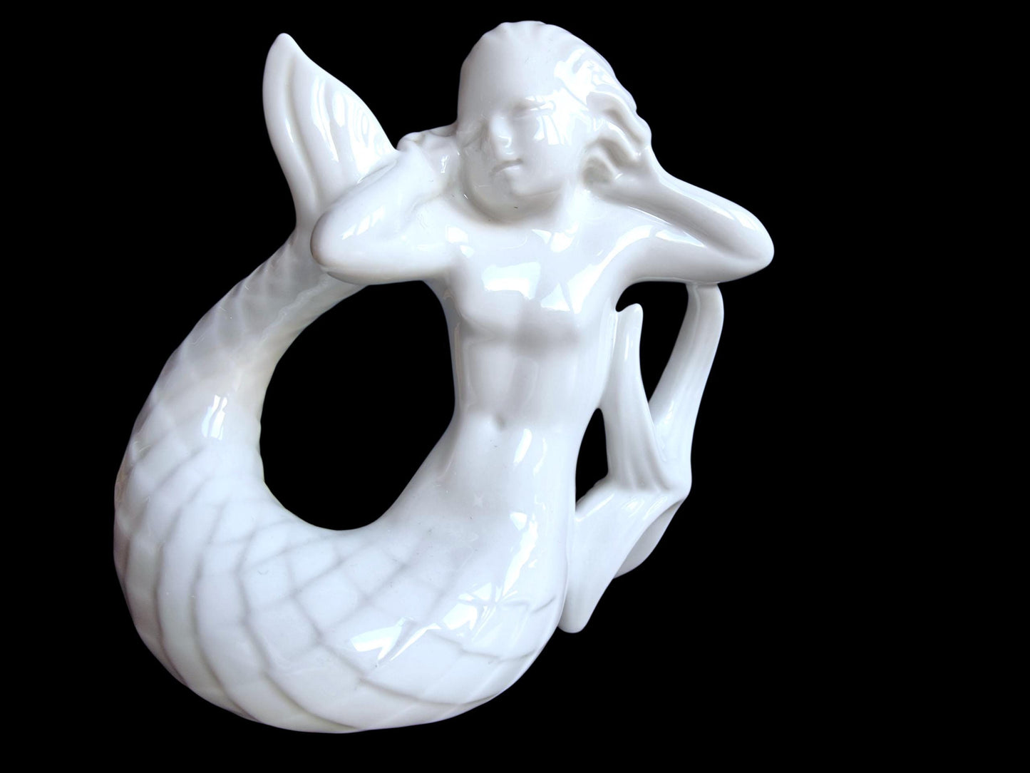sirene, Rörstrand Mermaid – Midcentury Scandinavian Porcelain, Mythical Sea Figure, sweden figurine seacreature lorelei