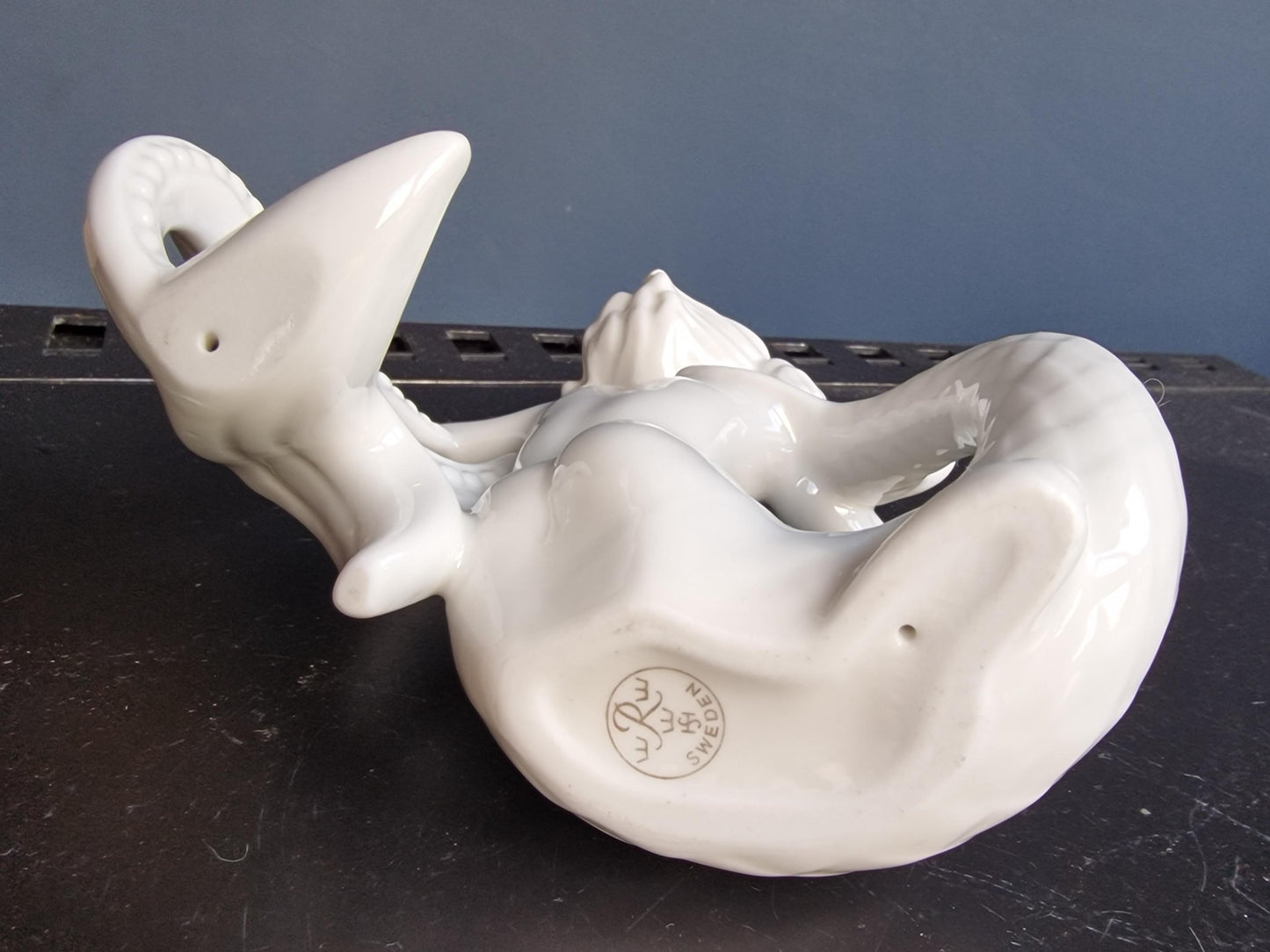 sirene, Rörstrand Mermaid – Midcentury Scandinavian Porcelain, Mythical Sea Figure, sweden figurine seacreature lorelei