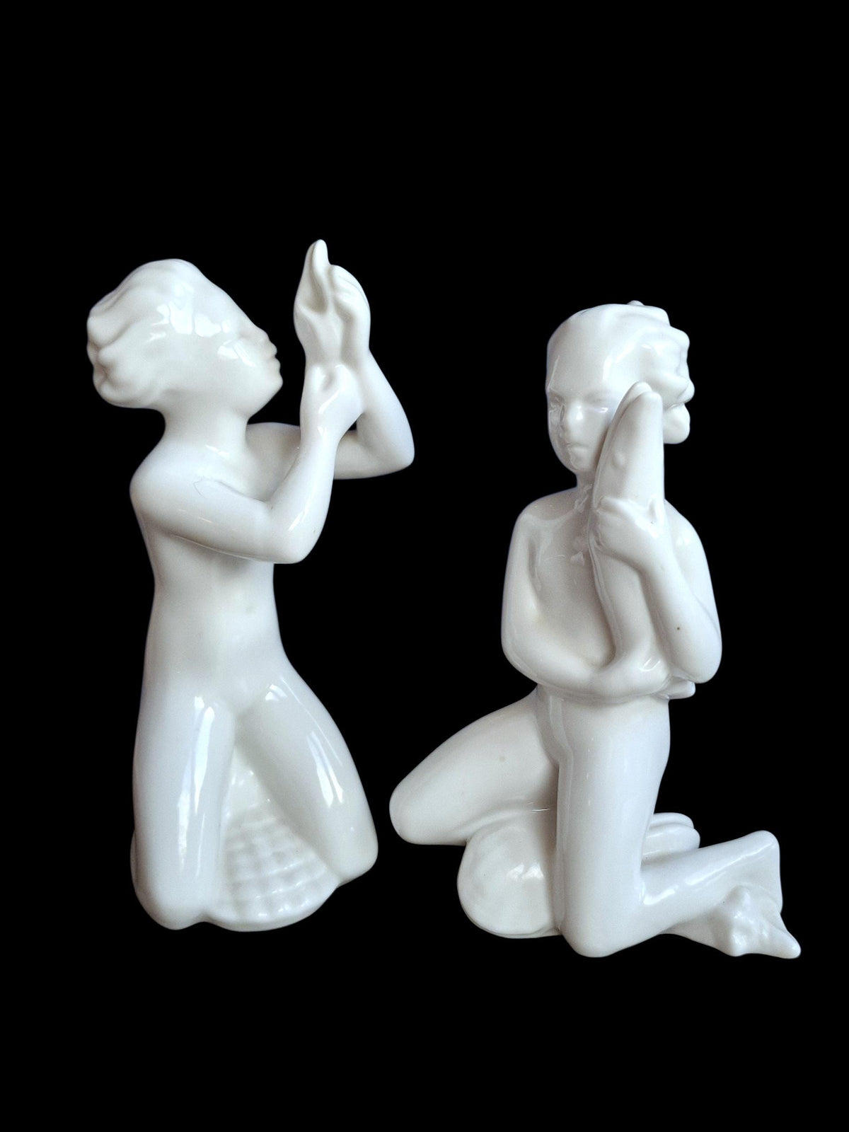 Rörstrand Triton Porcelain Figurines – Midcentury Scandinavian Sea Children, Harald Salomon Design
