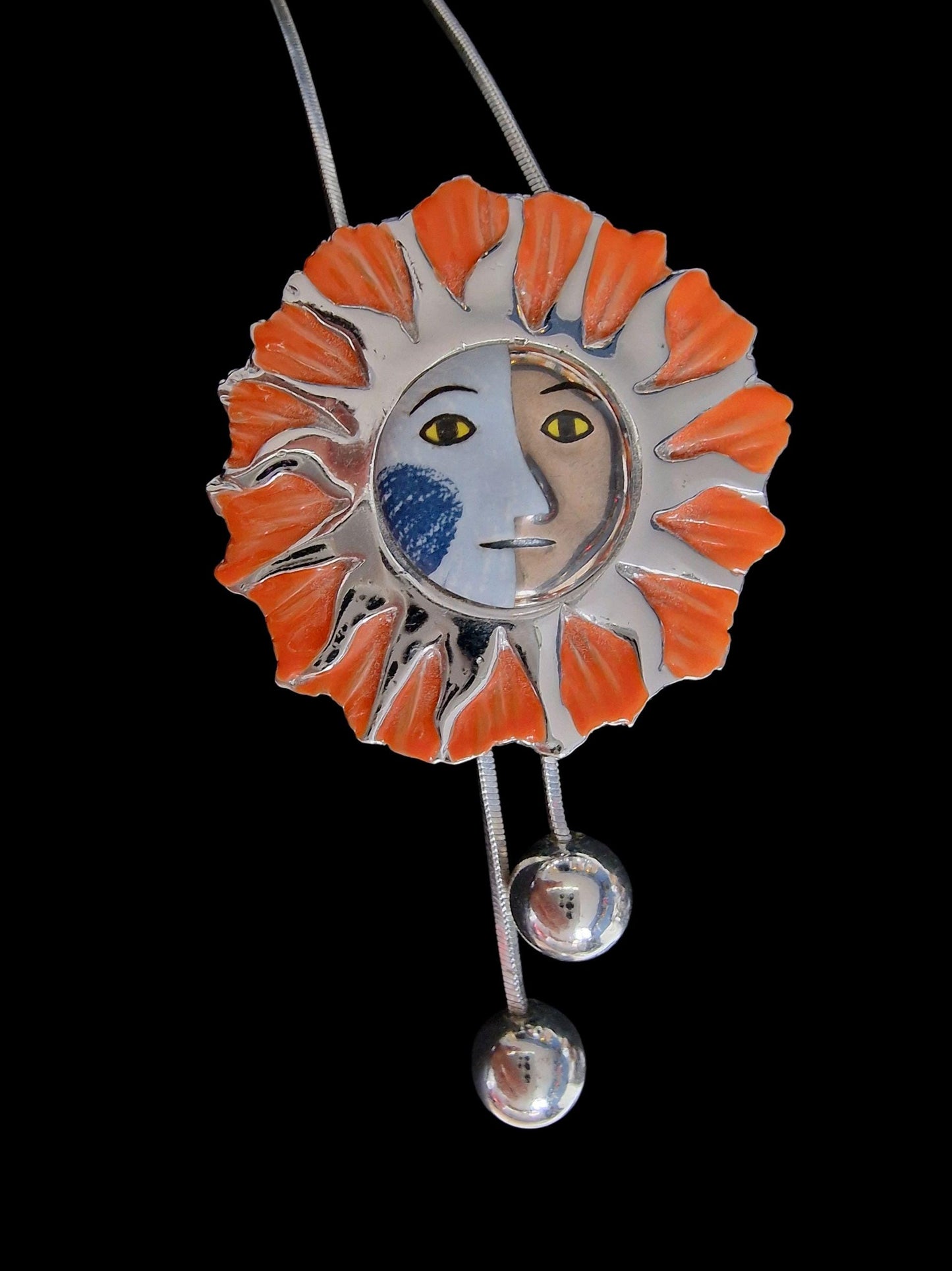 Vintage Goebel Rosina Wachtmeister Sun Face porseleinen hanger ketting
