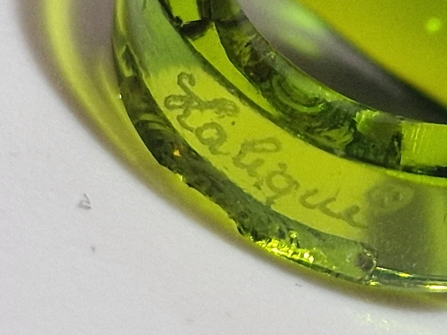 lalique ring, green