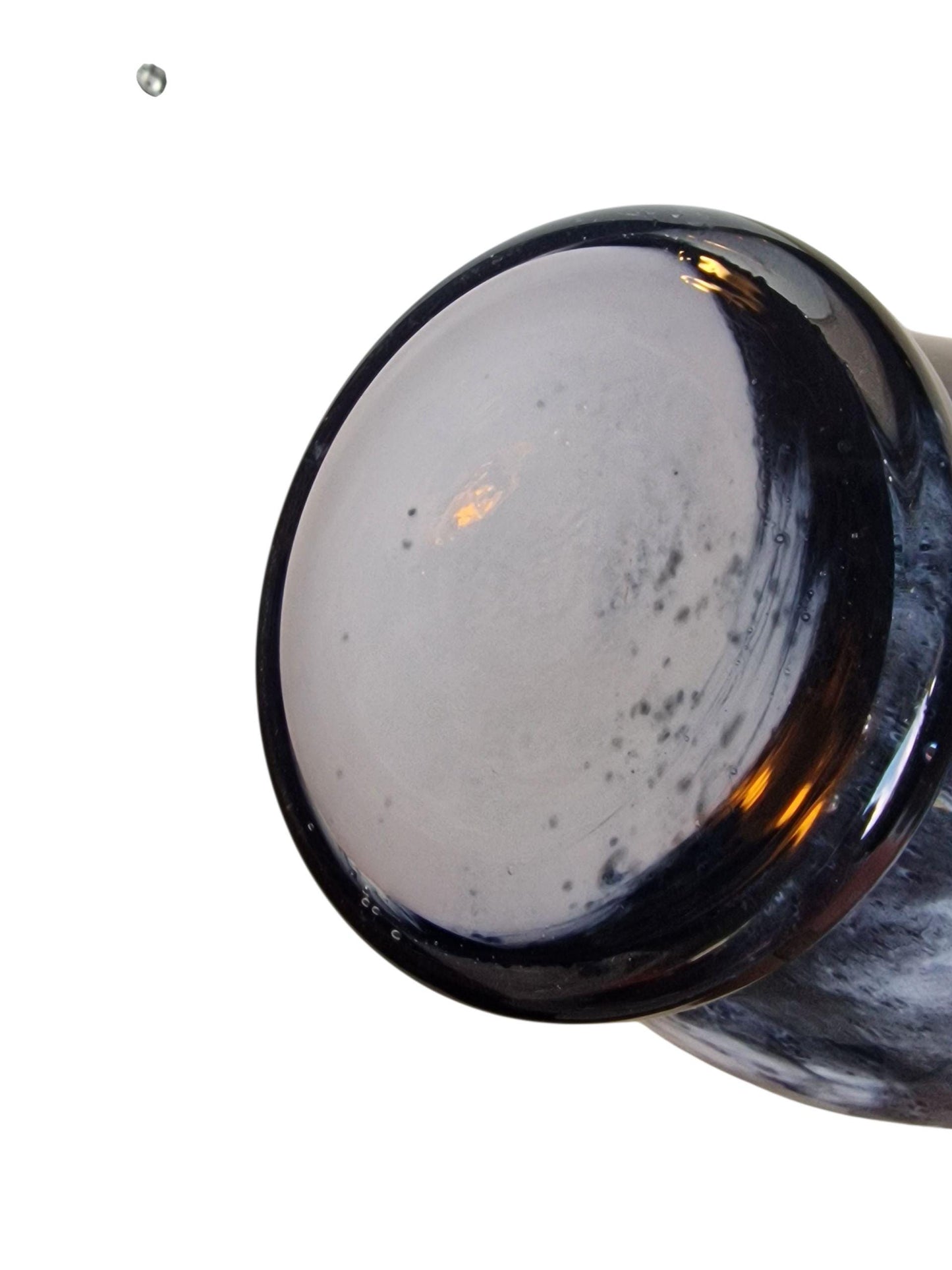 Vintage Josefinenhütte Art Glass Pitchers: Black & White Handblown Vases