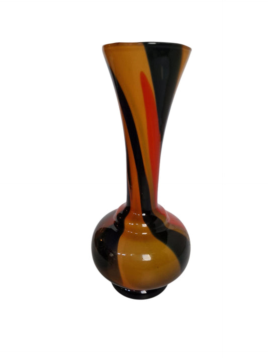 Vintage Josefinenhütte Art Glass Vase: 1960s Erich Kästner Design