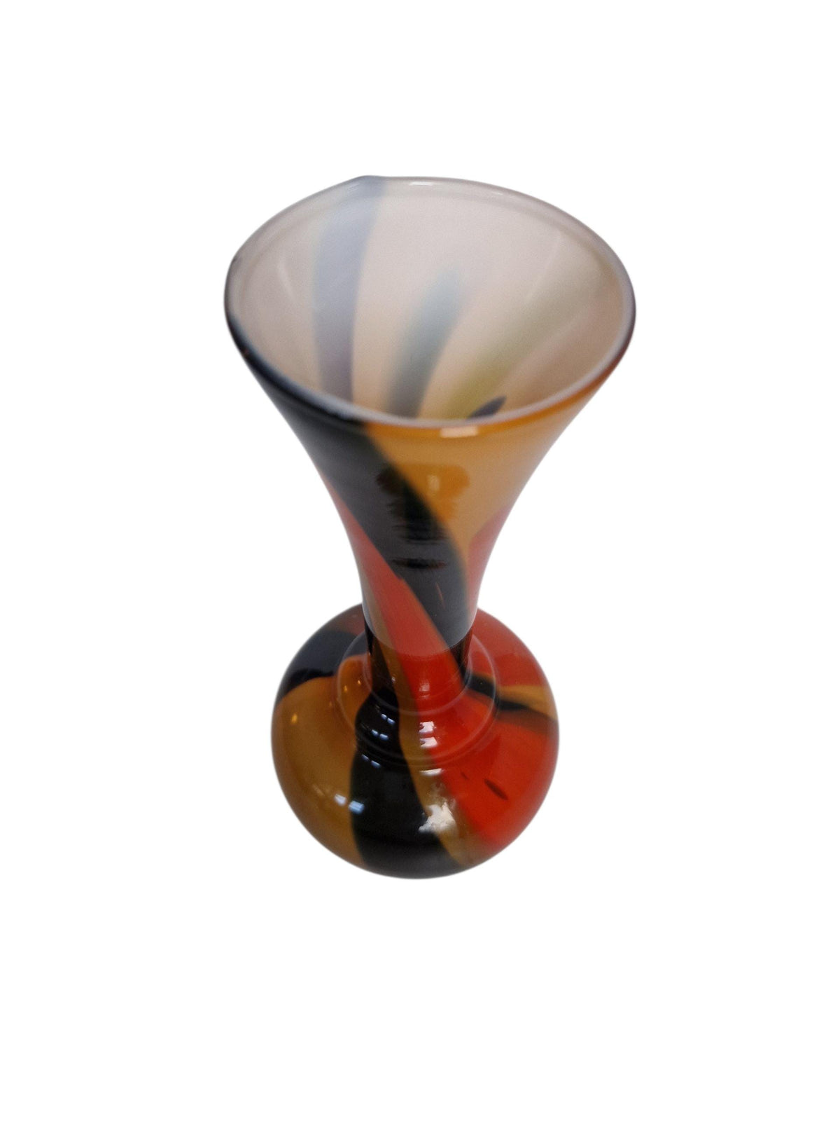 Vintage Josefinenhütte Art Glass Vase: 1960s Erich Kästner Design