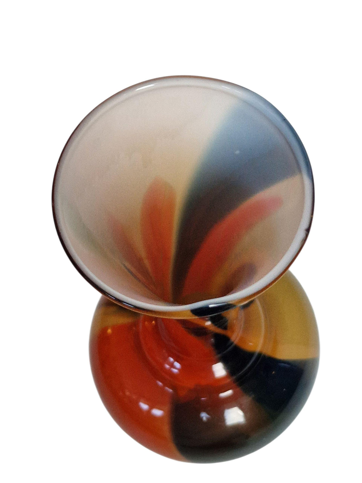 Vintage Josefinenhütte Art Glass Vase: 1960s Erich Kästner Design