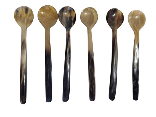 Handcrafted Zebu Horn Spoons, Madagascar, Organic Baby or caviar Spoons, Set of 6, kaviaar