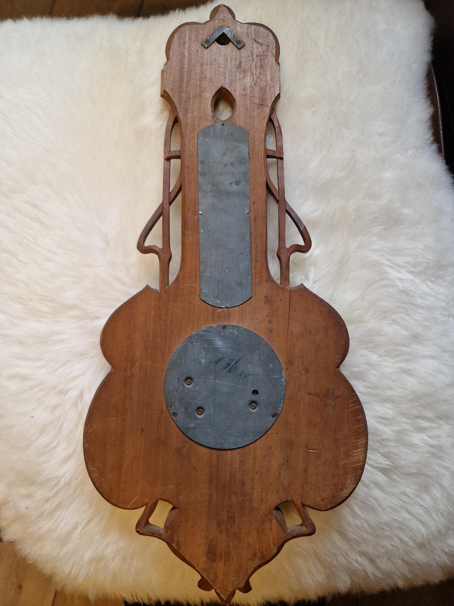 Art Nouveau Carved Holosteric Barometer: Antique German Weather Station, friedrich meier, hameln