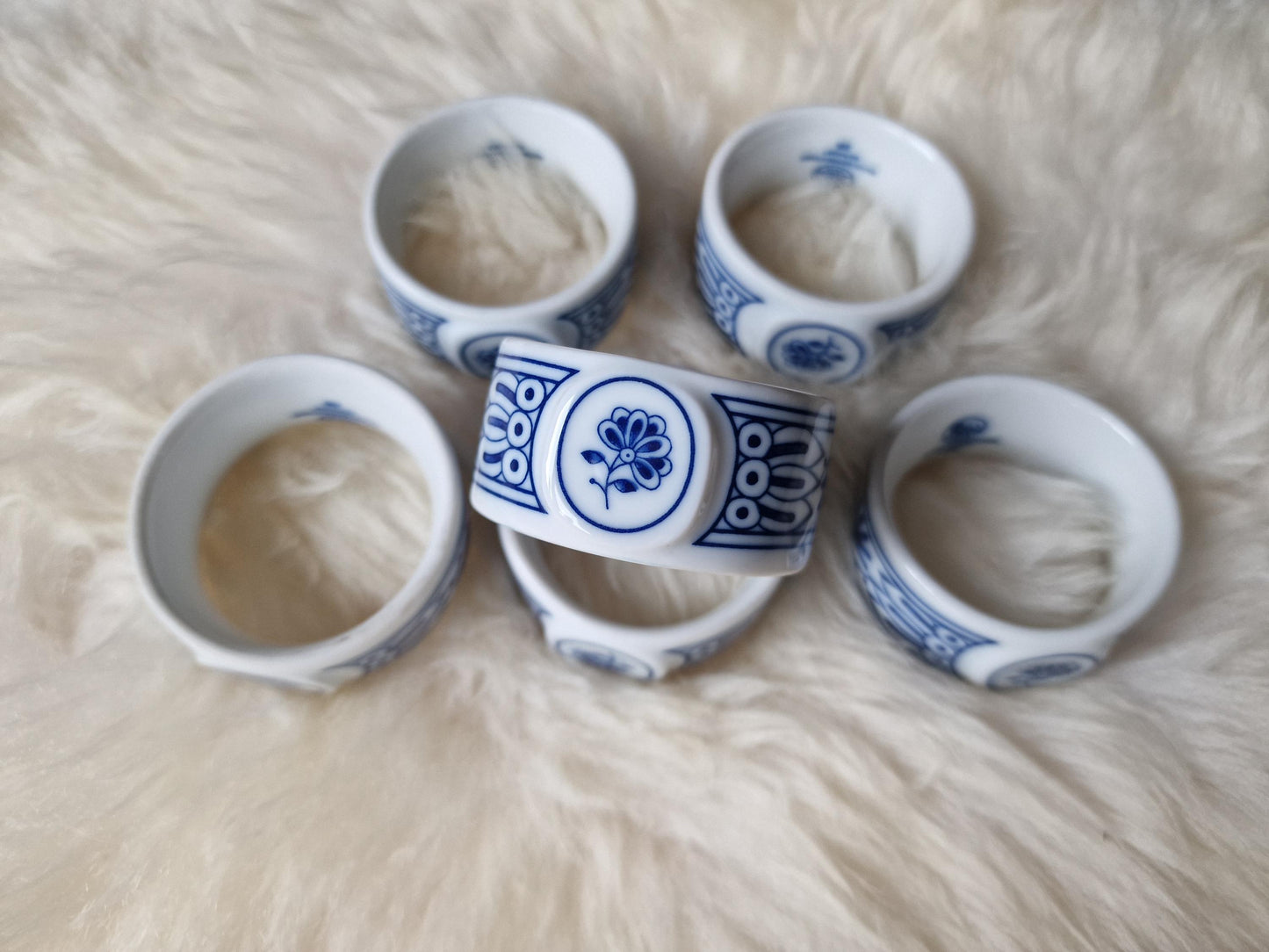schwiebelmuster zwiebelmuster napkinrings servet houders pirselein hutschenreuter