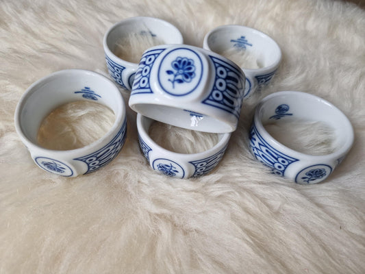schwiebelmuster zwiebelmuster napkinrings servet houders pirselein hutschenreuter