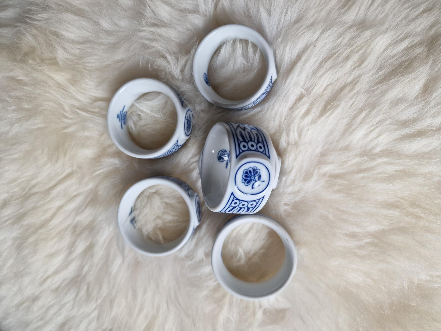 schwiebelmuster zwiebelmuster napkinrings servet houders pirselein hutschenreuter