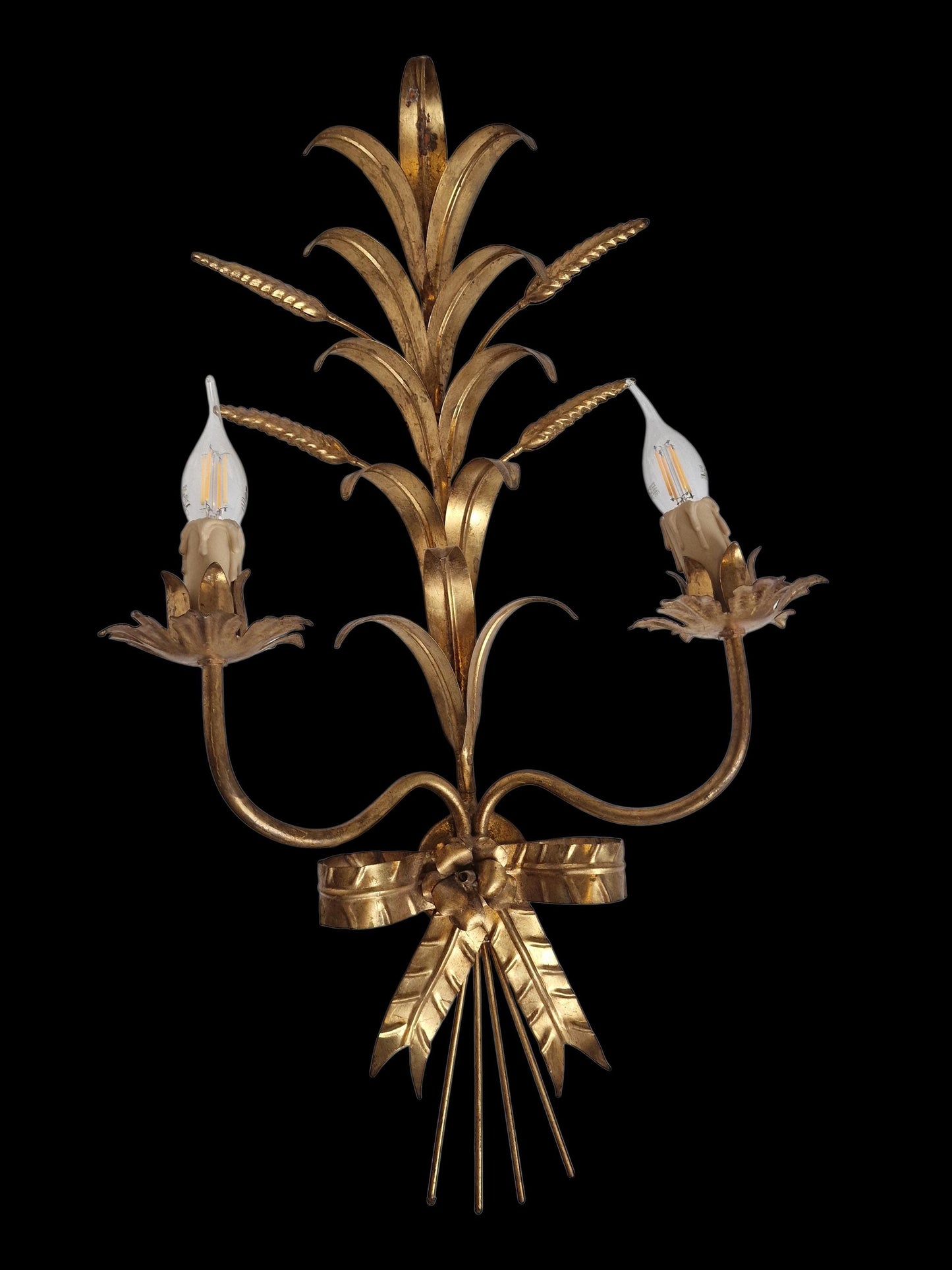 Coco Chanel' Large iconic Gilded ears of corn wall lamp,  by Hans Kögl.