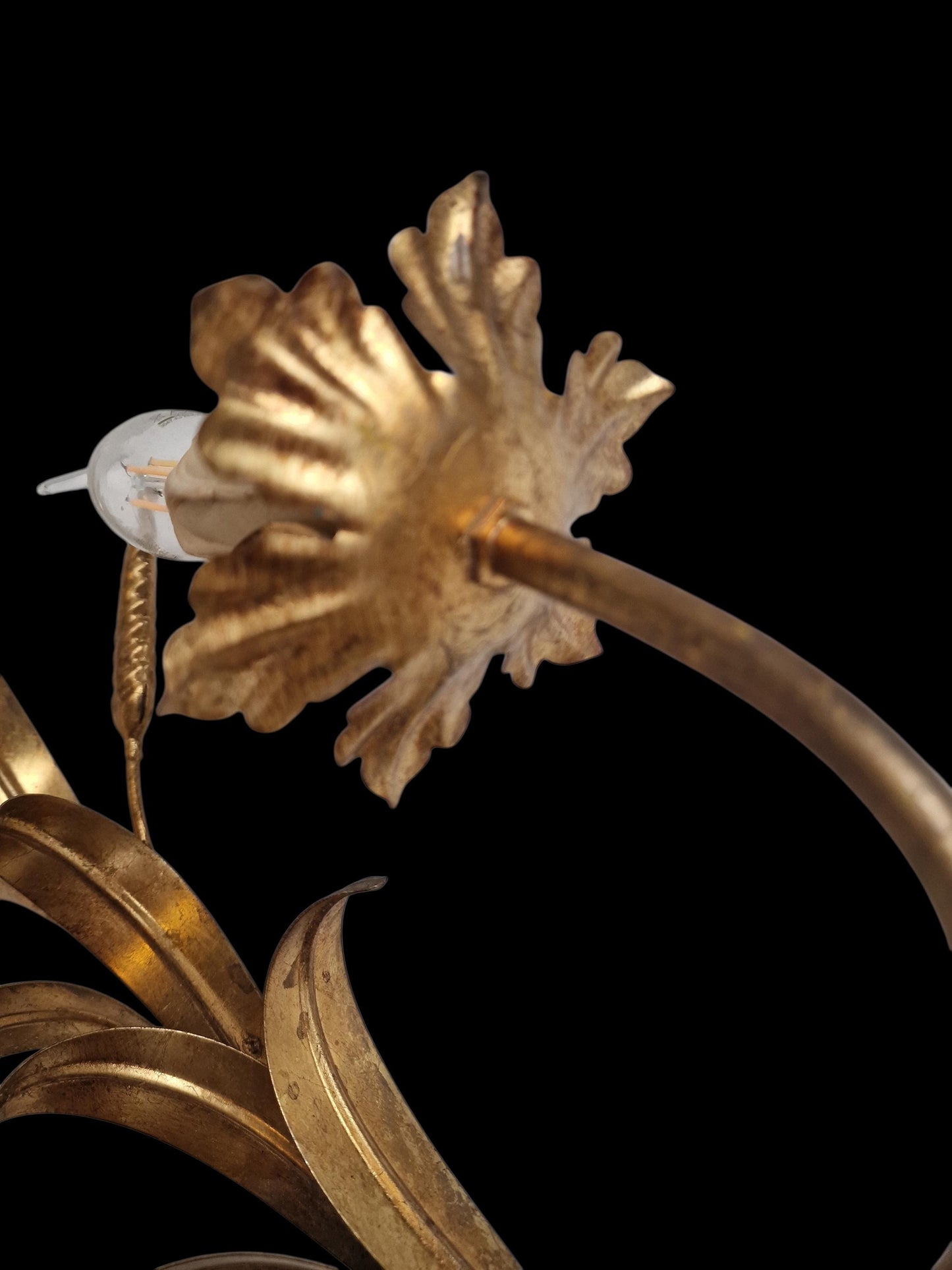 Coco Chanel' Large iconic Gilded ears of corn wall lamp,  by Hans Kögl.