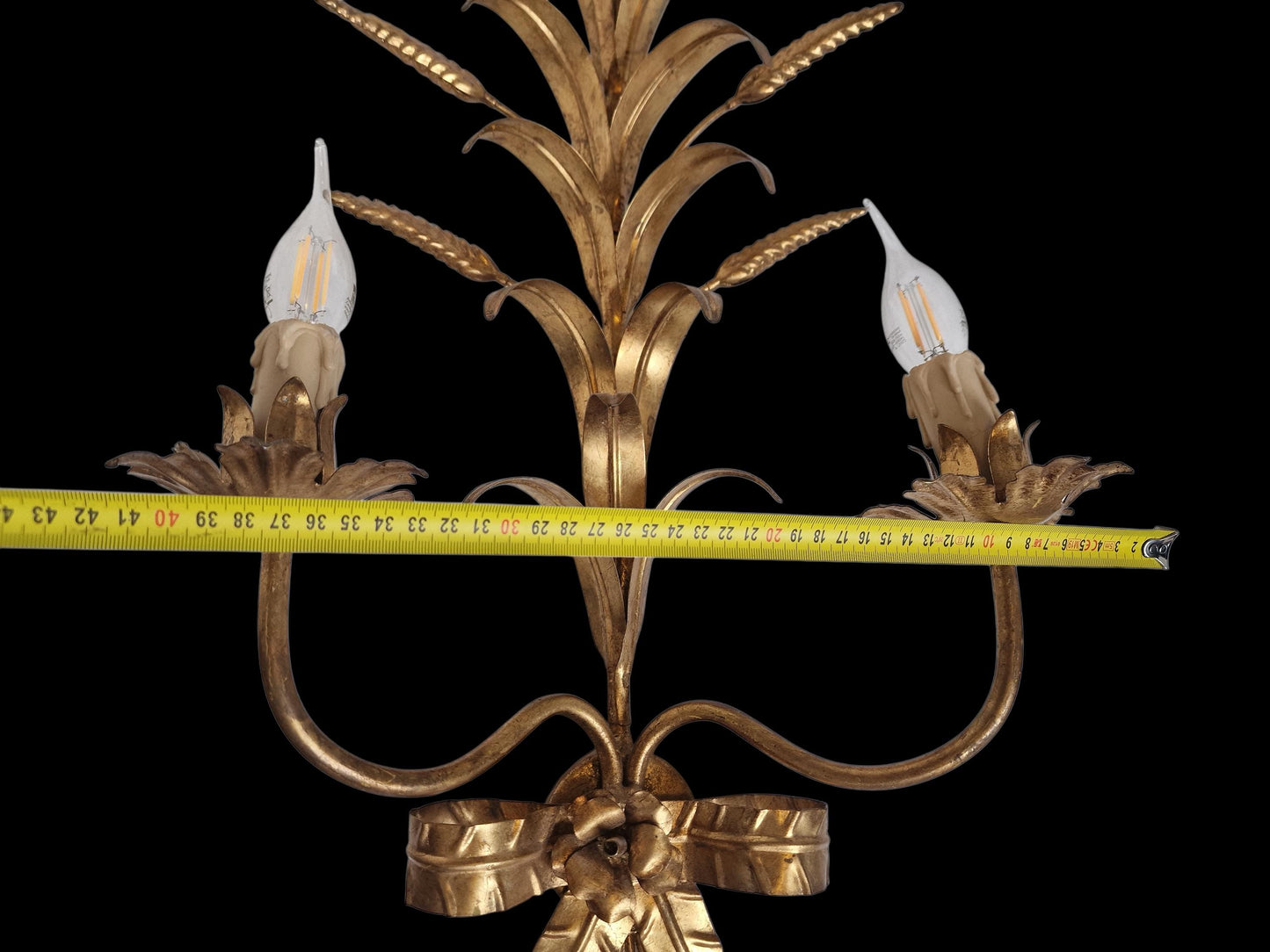 Coco Chanel' Large iconic Gilded ears of corn wall lamp,  by Hans Kögl.