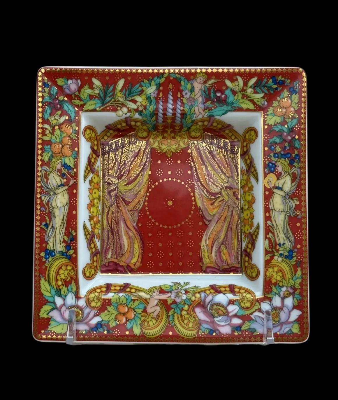 Versace for Rosenthal "Le Rose de Noël" Porcelain Tray