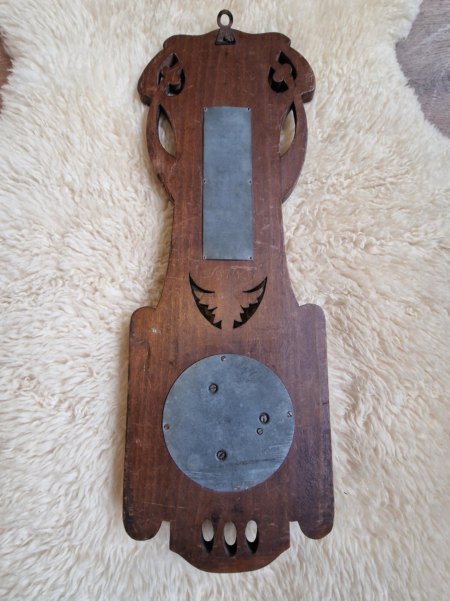 Antique Frysian Art Nouveau Holosteric Barometer, dutch Carved Oak Weather Station Hofstede Leeuwarden the netgerlands