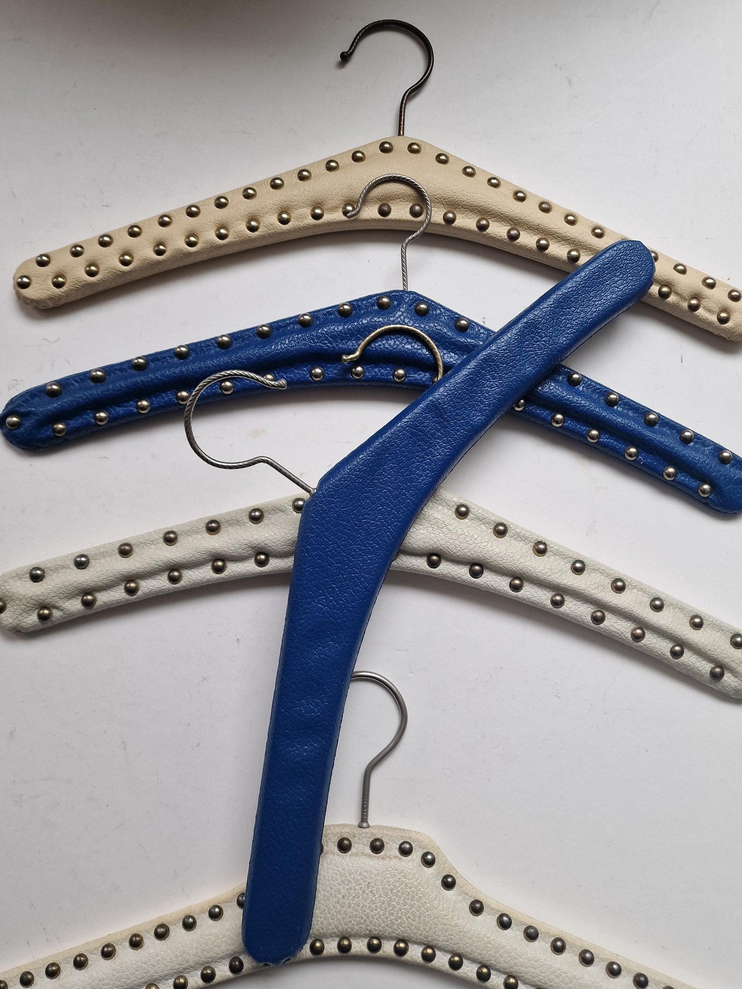 Set of 5 Vintage Rockabilly Studded Leatherette Hangers, 41cm