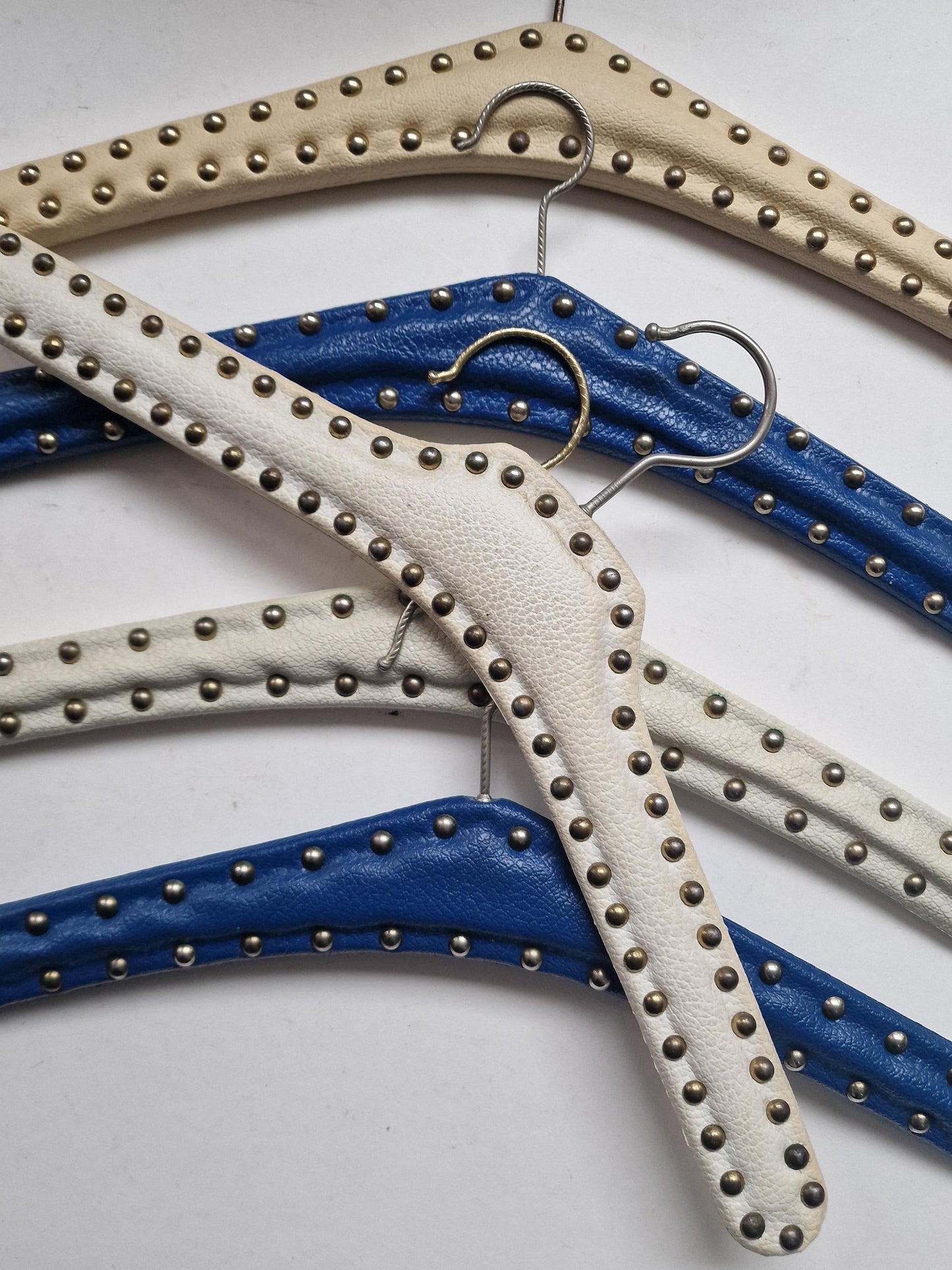 Set of 5 Vintage Rockabilly Studded Leatherette Hangers, 41cm