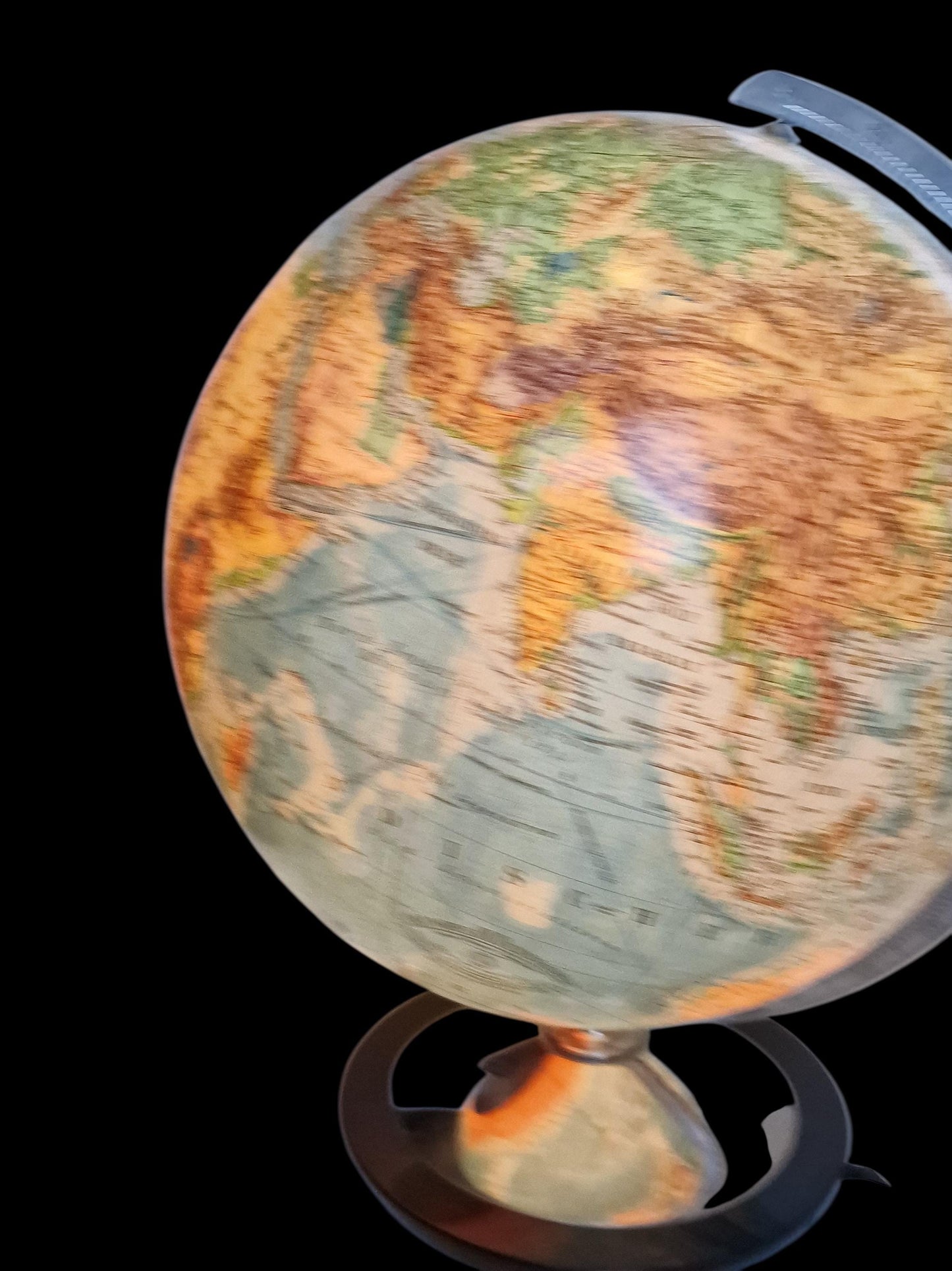 XL Vintage Glass Globe Lamp by Paul Oestergaard, columbus, 1950s MCM earth