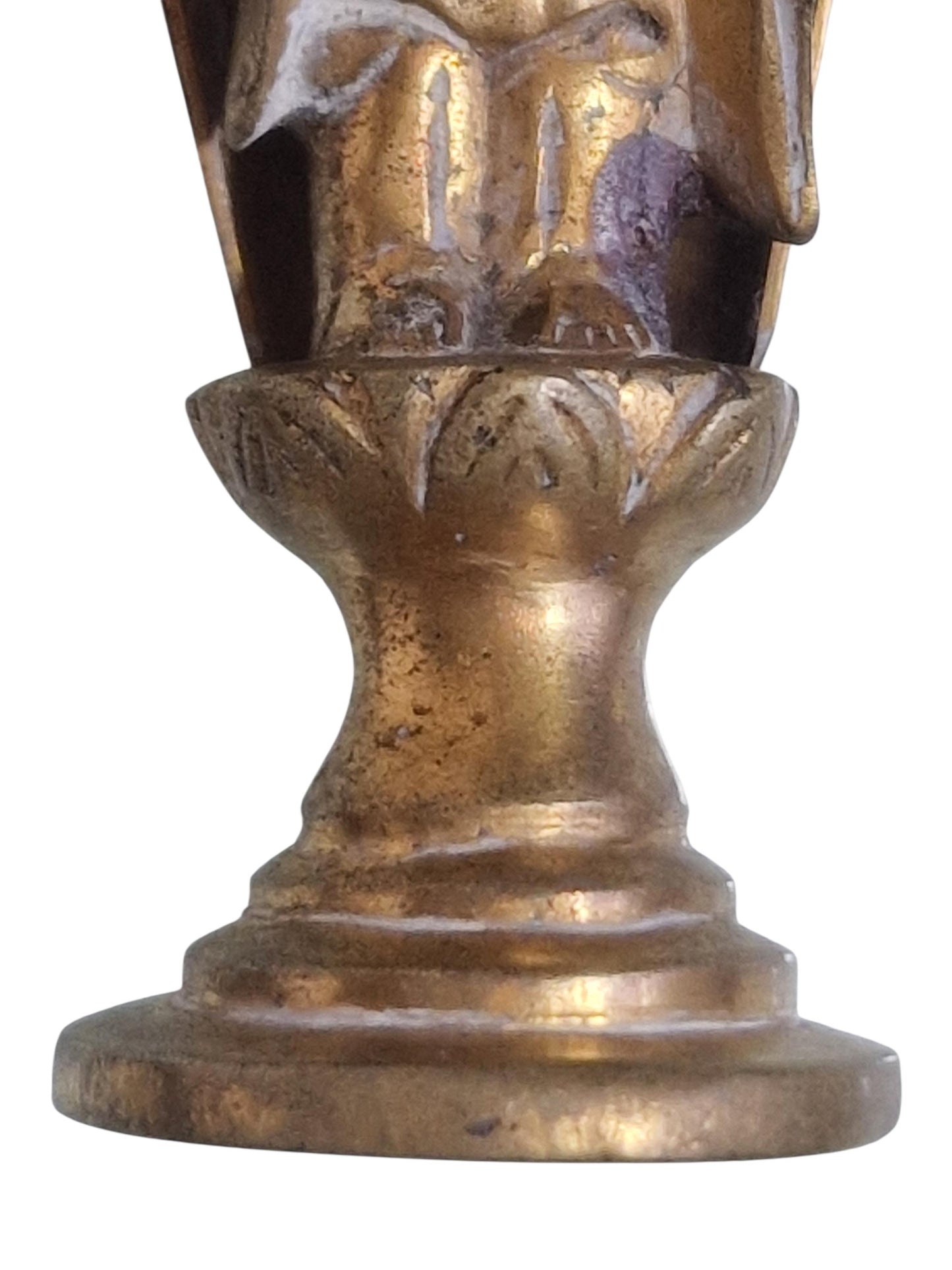 Antique Asian Brass Buddhist Figure with Halo – Early 20th Century