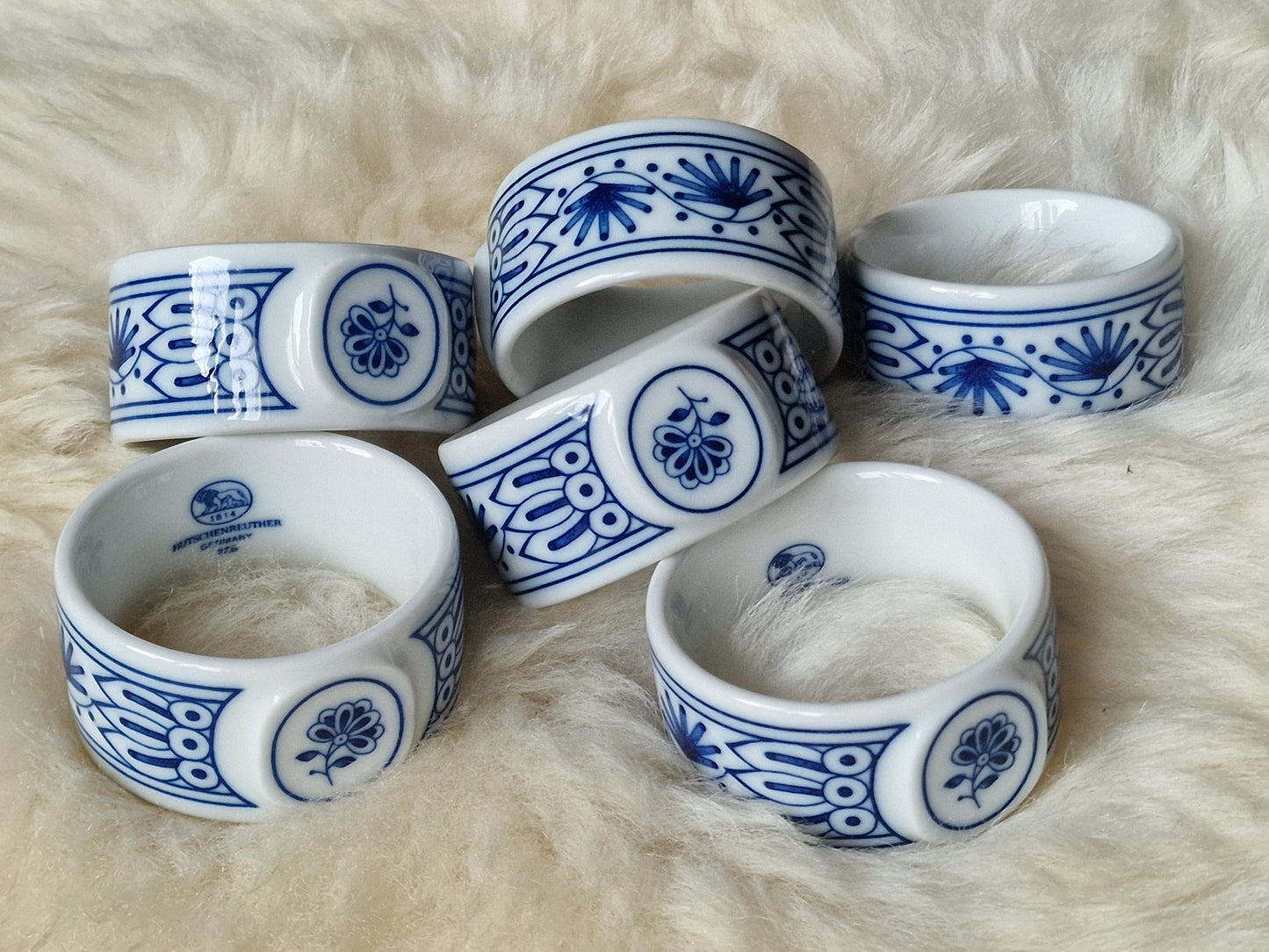 schwiebelmuster zwiebelmuster napkinrings servet houders pirselein hutschenreuter