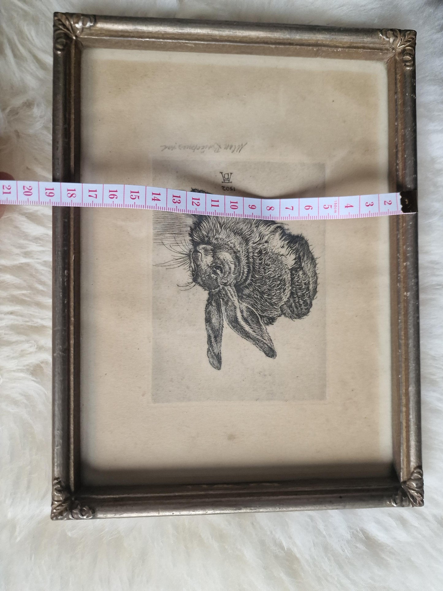 Max Brückner Hare Print – 1910s Vintage German Framed Artwork